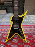 Dean Razorback 7 string Black w/Yellow Bevels