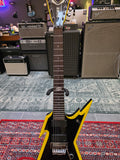Dean Razorback 7 string Black w/Yellow Bevels