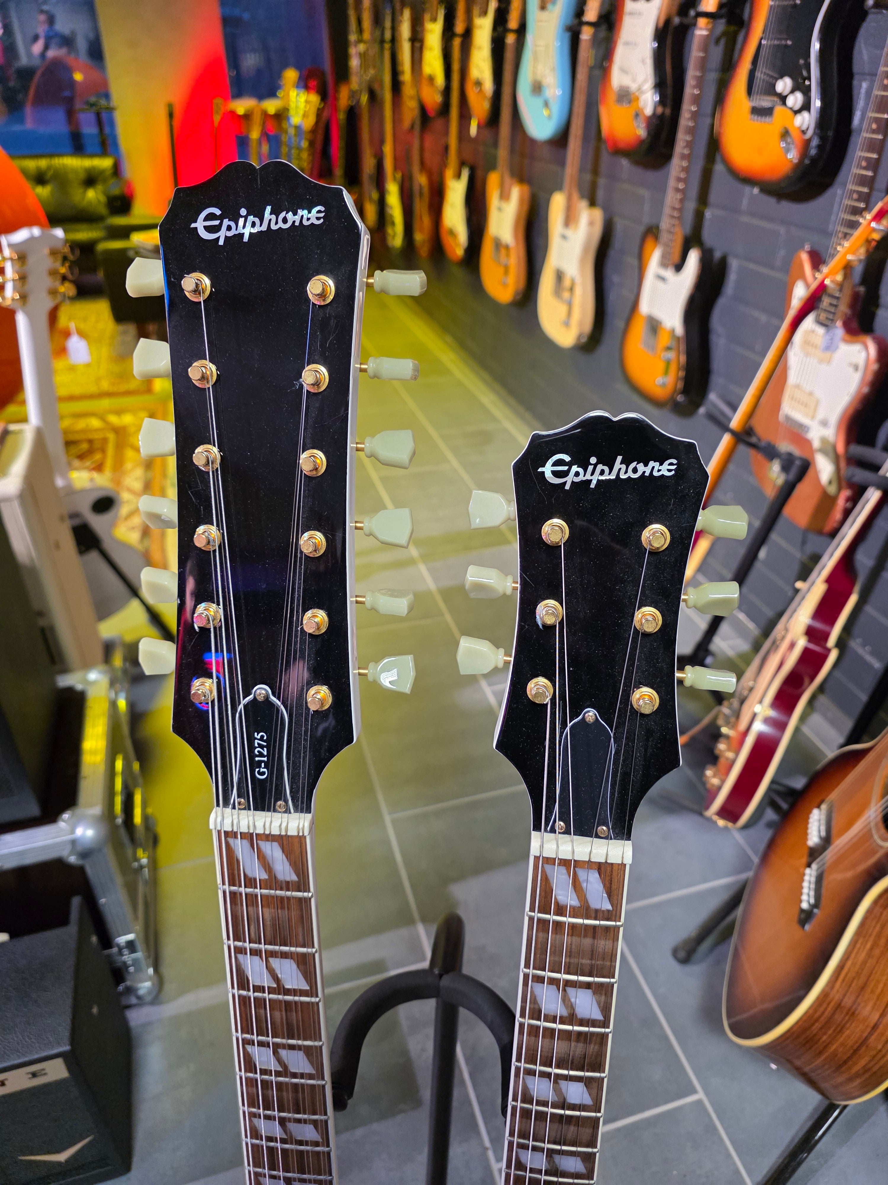 Epiphone G-1275 Custom Doubleneck in Alpine White