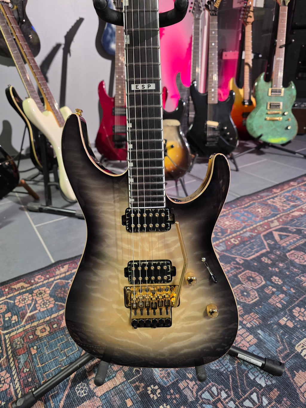 ESP E-II M-II QM Black Natural Burst