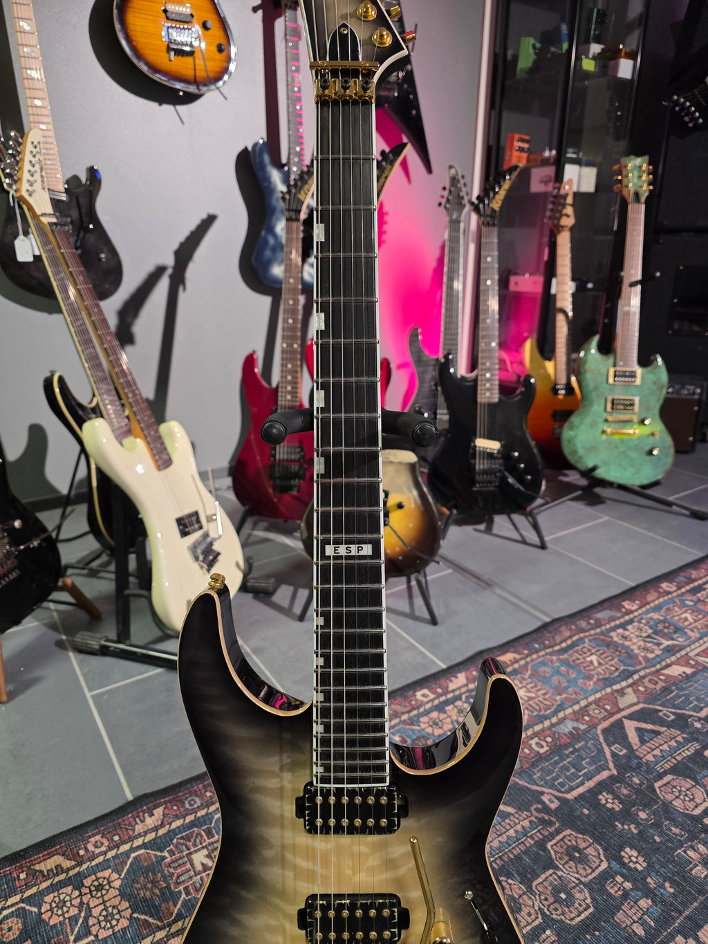 ESP E-II M-II QM Black Natural Burst