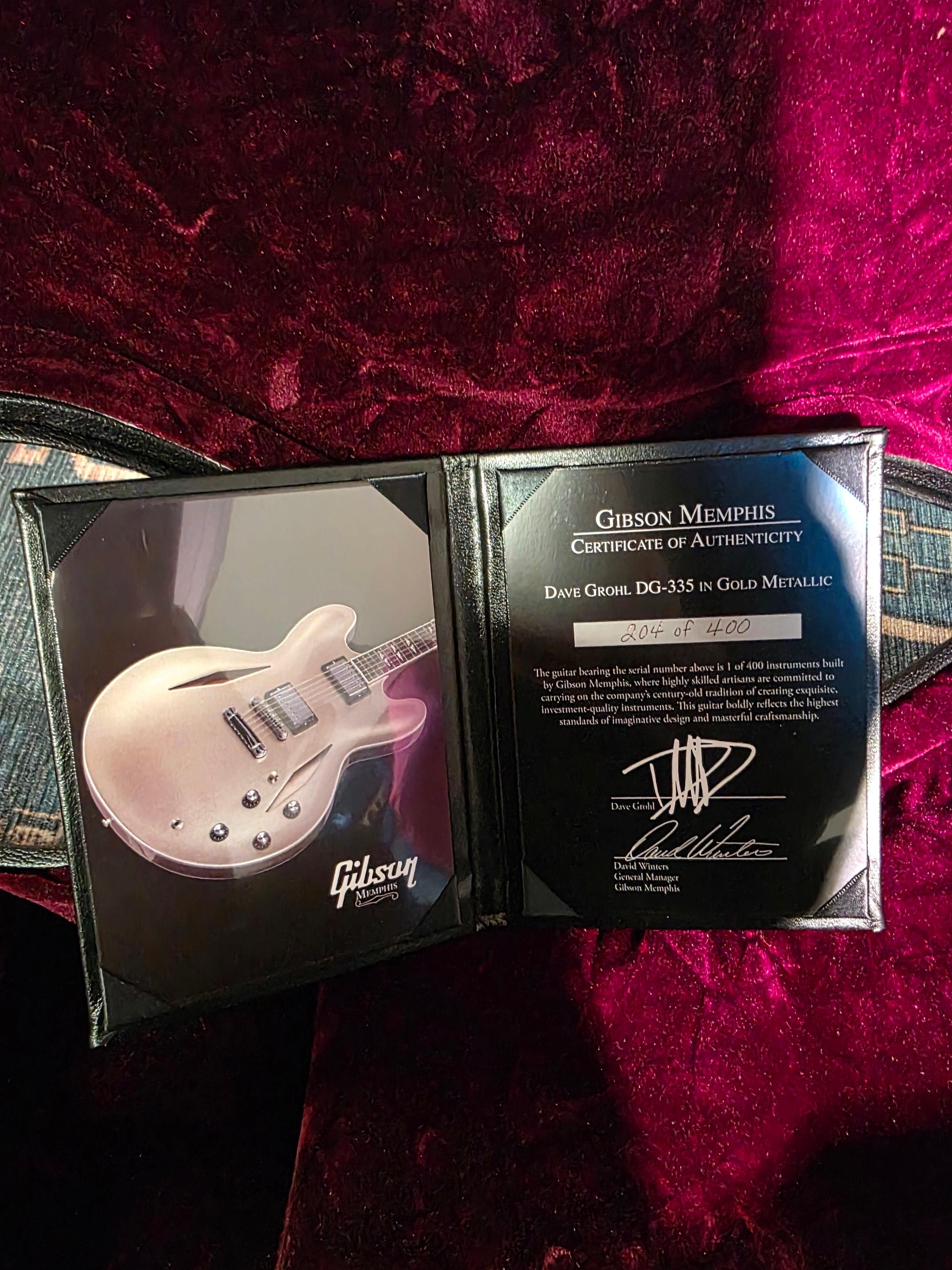 Gibson DG-335 Dave Grohl Signature Metallic Gold 2014