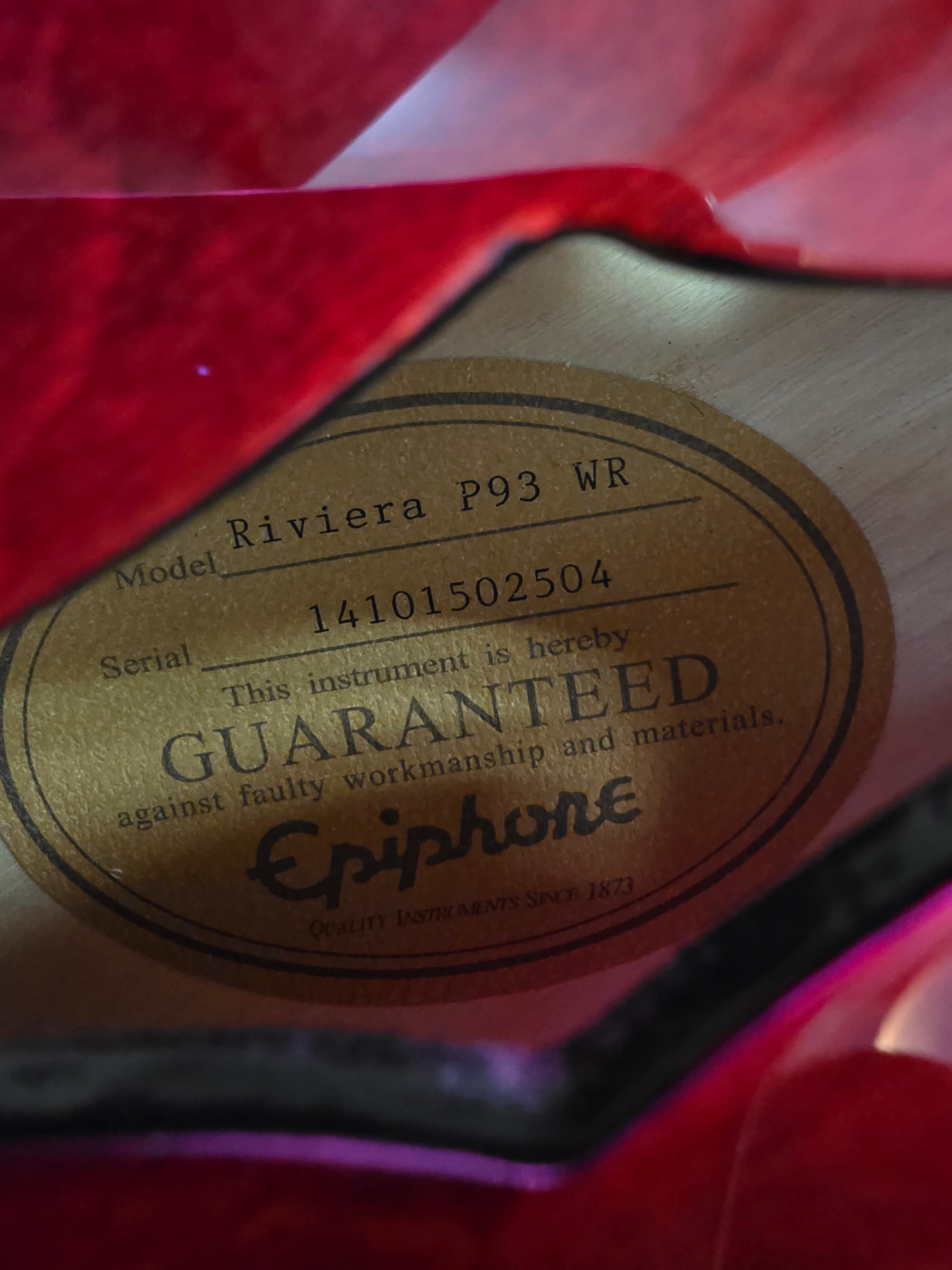 Epiphone Riviera Custom P93 Wine Red