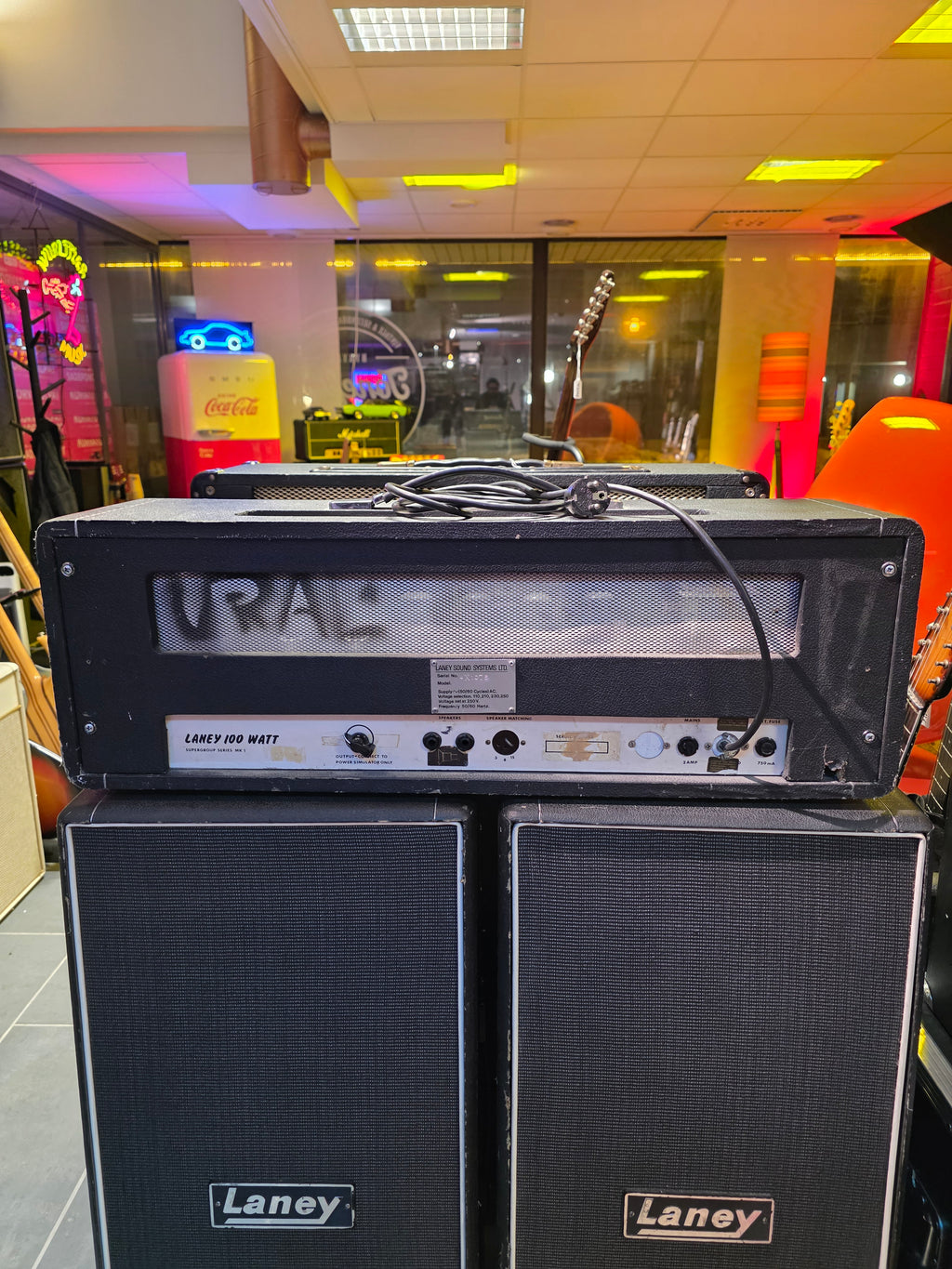 Laney Supergroup 100 Mk I Head 1969 with Laney 2x12" Cabinets PA/Guitar 1969