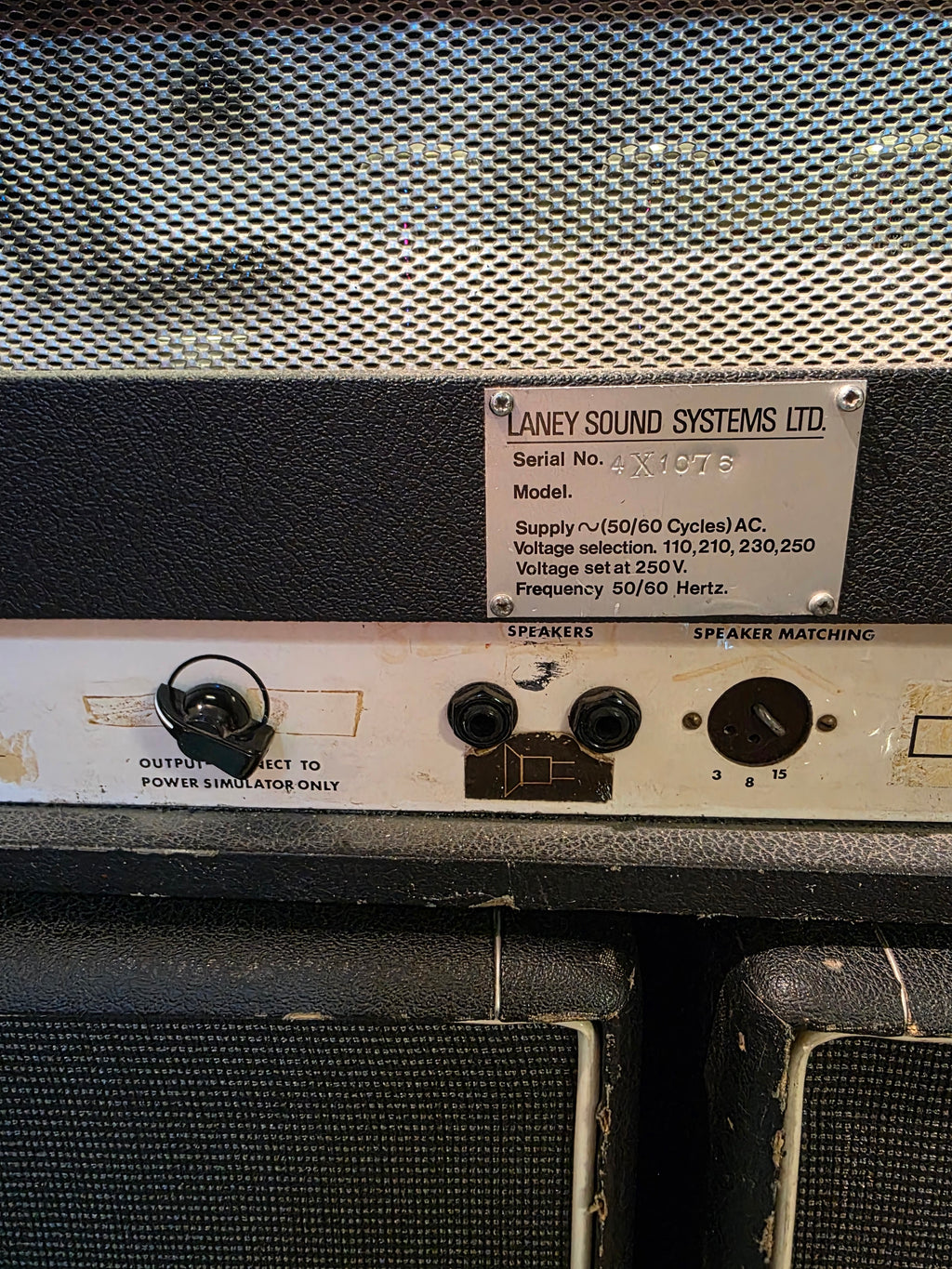 Laney Supergroup 100 Mk I Head 1969 with Laney 2x12" Cabinets PA/Guitar 1969