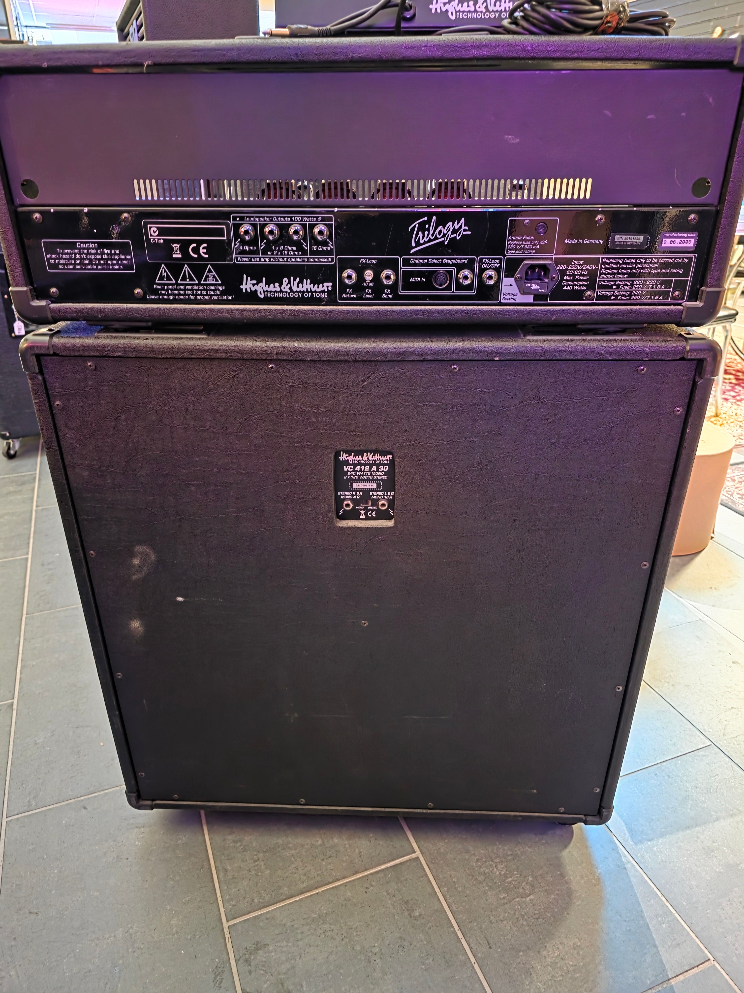 Hughes & Kettner Trilogy 100W Head w/ Hughes & Kettner VC 412 A 30 Cabinet