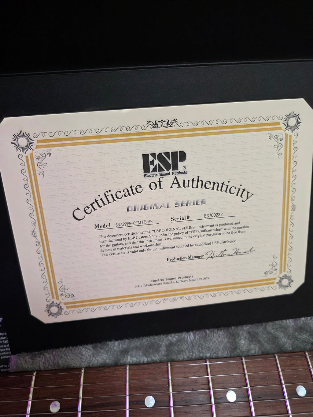 ESP Japan Original Snapper CTM Poplar Burl Maple Neck Nebula Pink Purple Burst