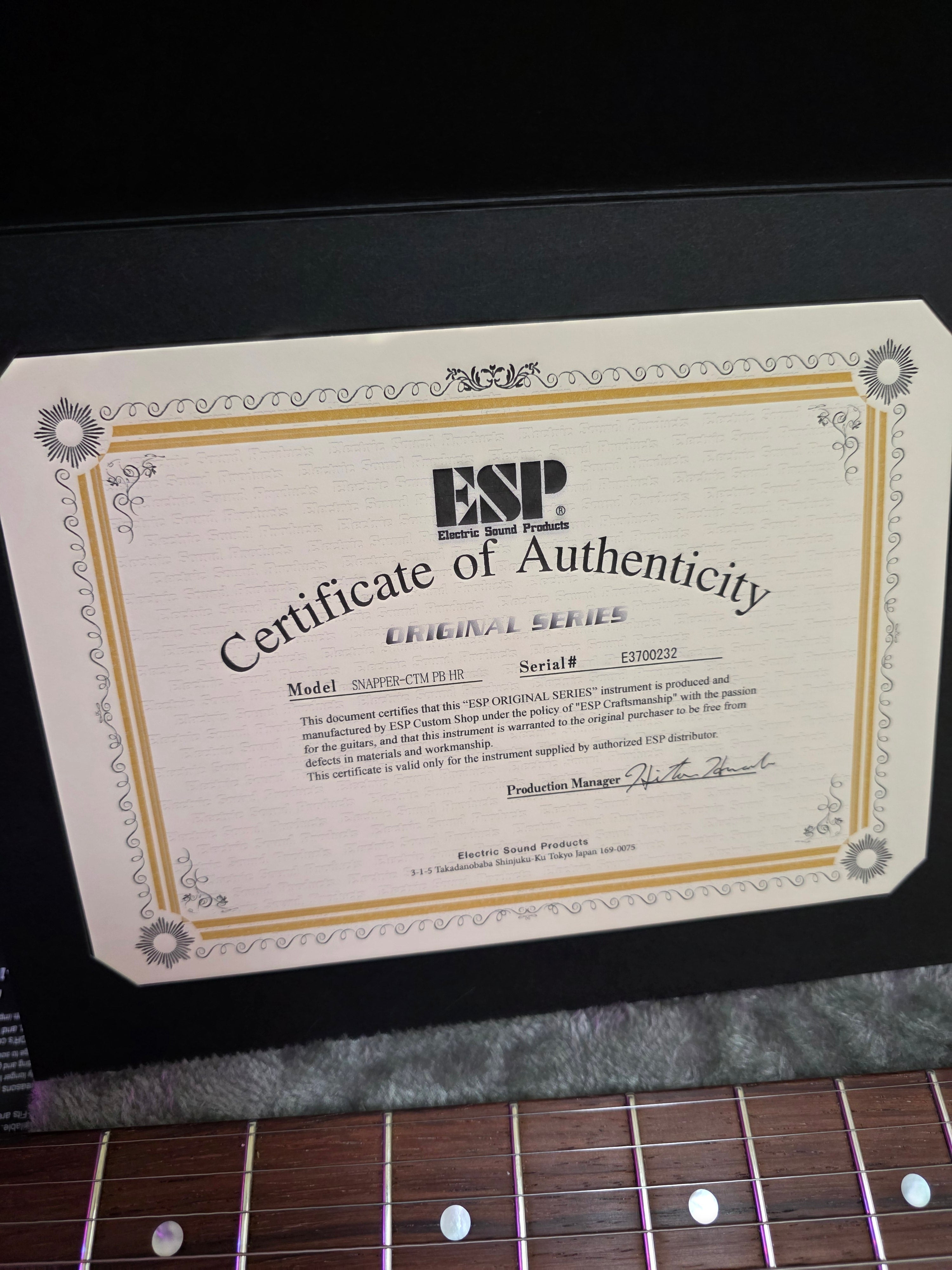 ESP Japan Original Snapper CTM Poplar Burl Maple Neck Nebula Pink Purple Burst
