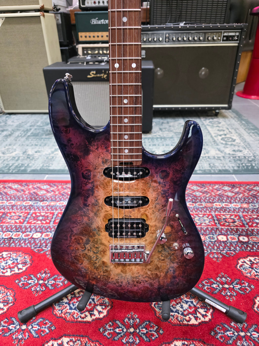 ESP Japan Original Snapper CTM Poplar Burl Maple Neck Nebula Pink Purple Burst