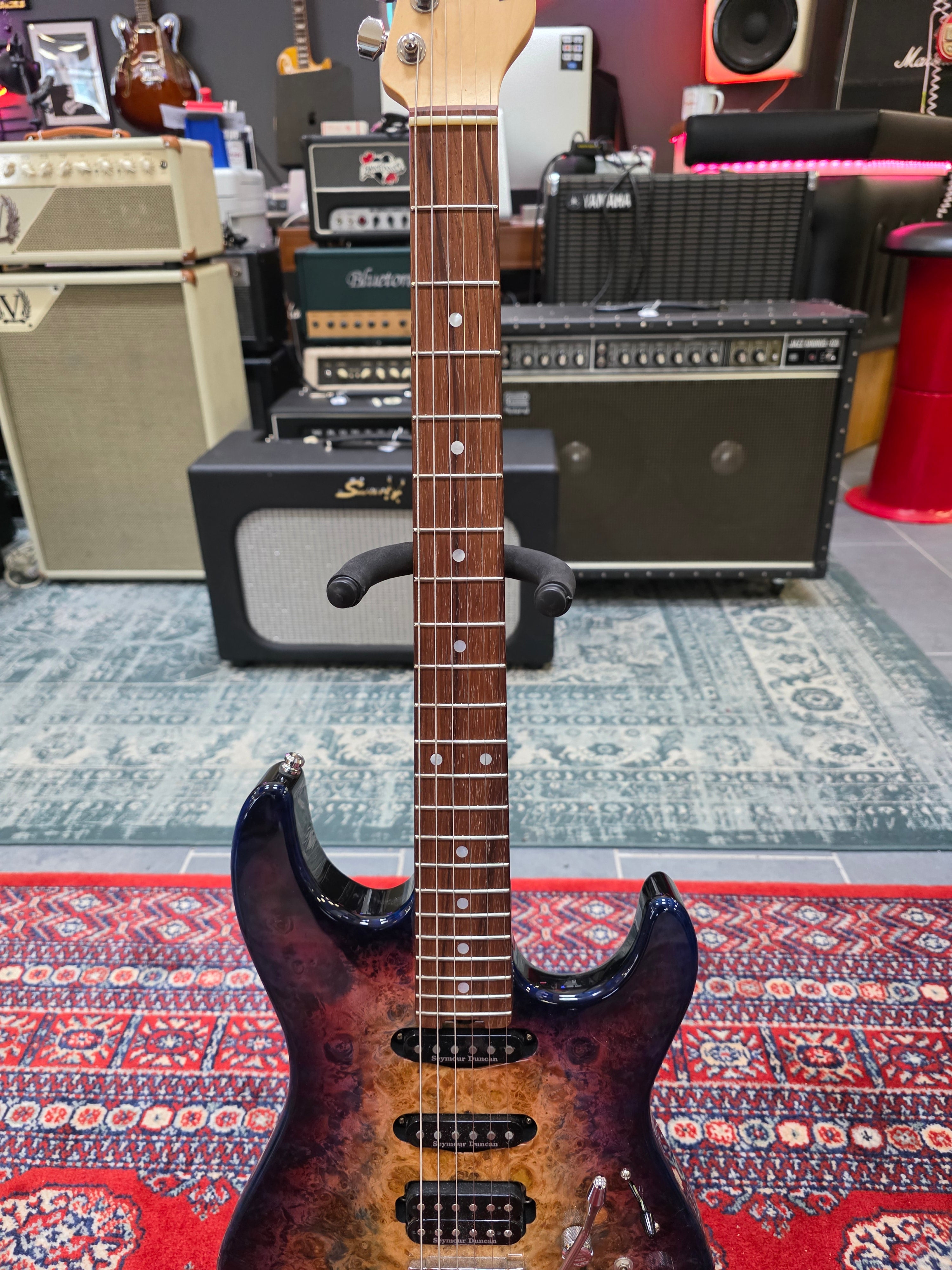 ESP Japan Original Snapper CTM Poplar Burl Maple Neck Nebula Pink Purple Burst