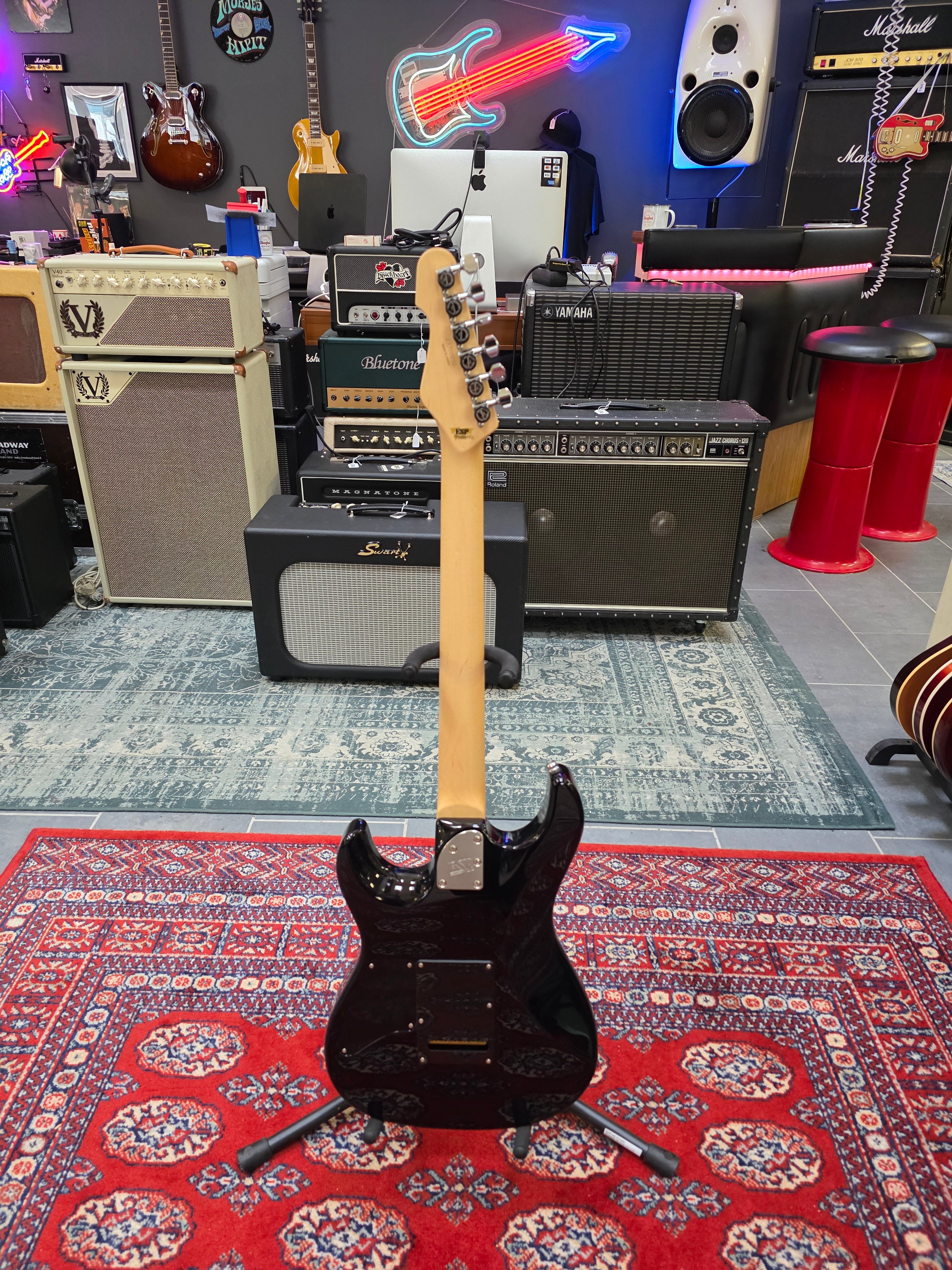 ESP Japan Original Snapper CTM Poplar Burl Maple Neck Nebula Pink Purple Burst