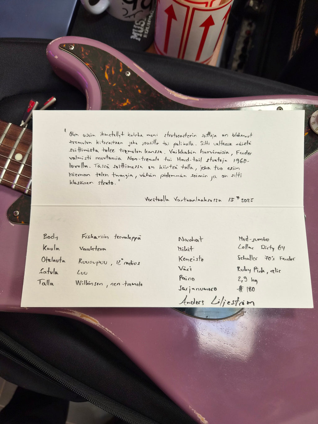 Liljeström Guitars SL Hard Tail Ruby Red