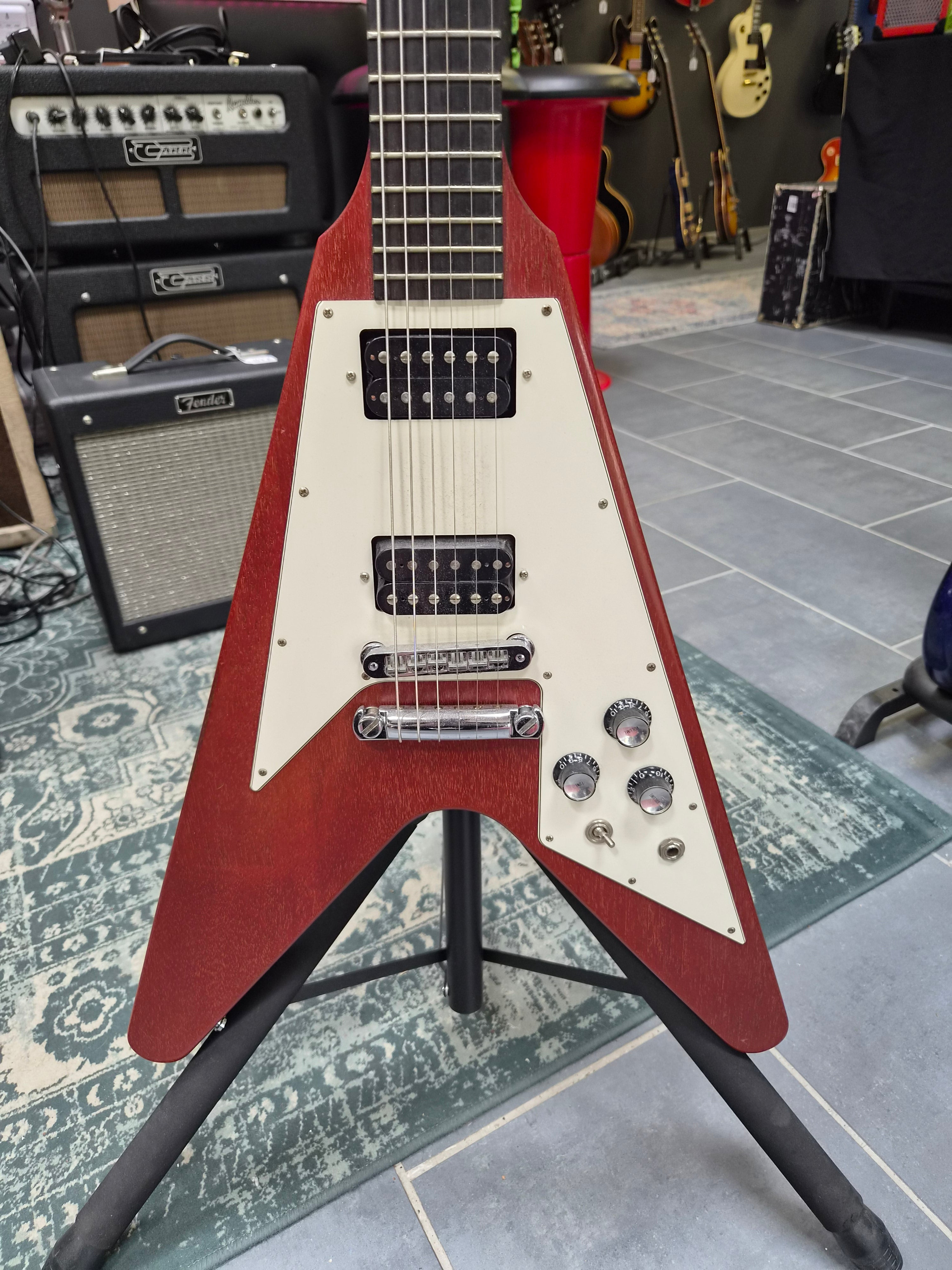 Gibson Flying V Faded Cherry w/ Crescent Moon Inlays 2003