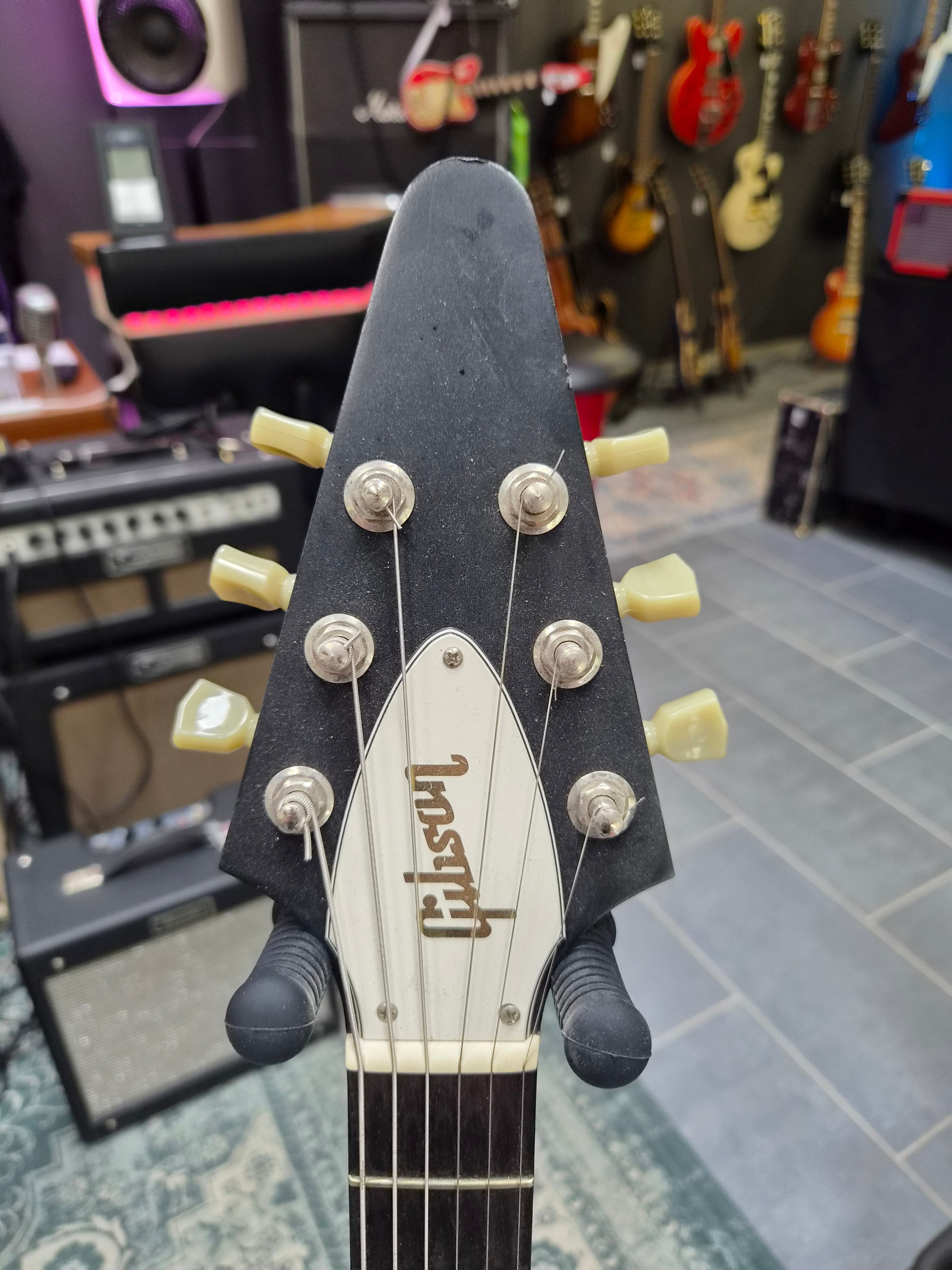 Gibson Flying V Faded Cherry w/ Crescent Moon Inlays 2003