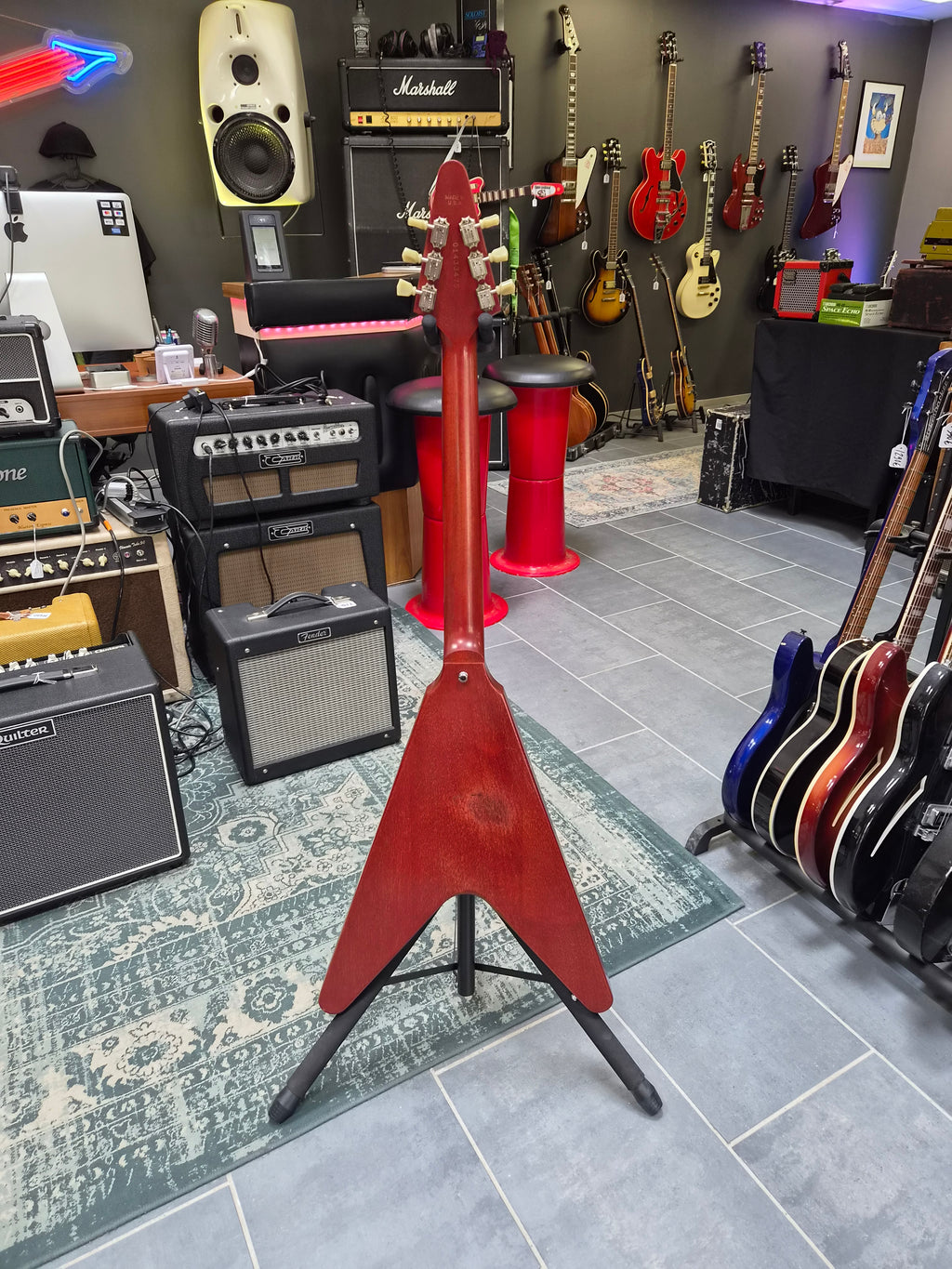 Gibson Flying V Faded Cherry w/ Crescent Moon Inlays 2003