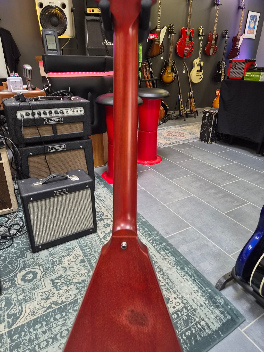 Gibson Flying V Faded Cherry w/ Crescent Moon Inlays 2003