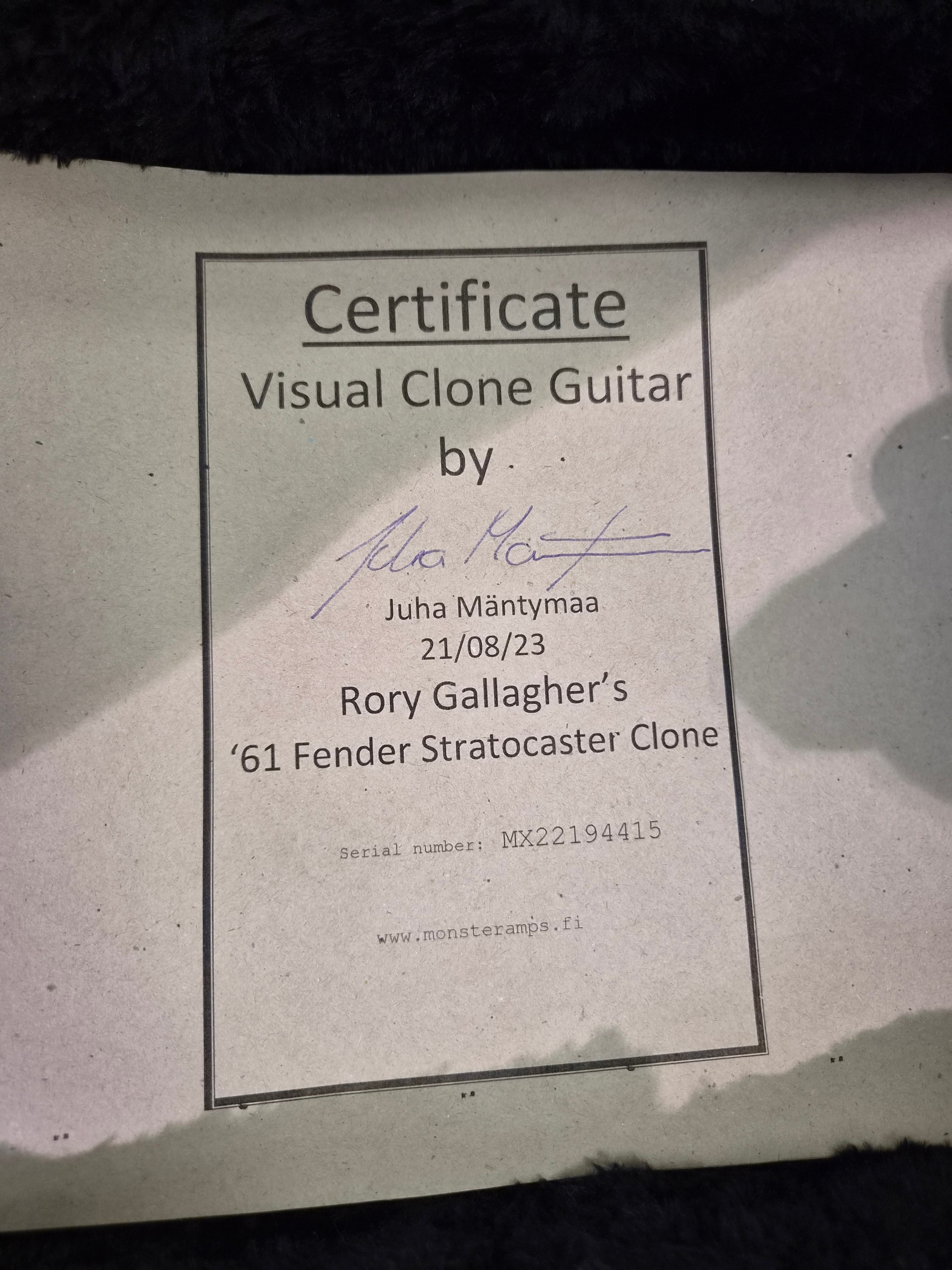 Visual Clone Guitar Rory Gallagher´s ´61 Fender Stratocaster