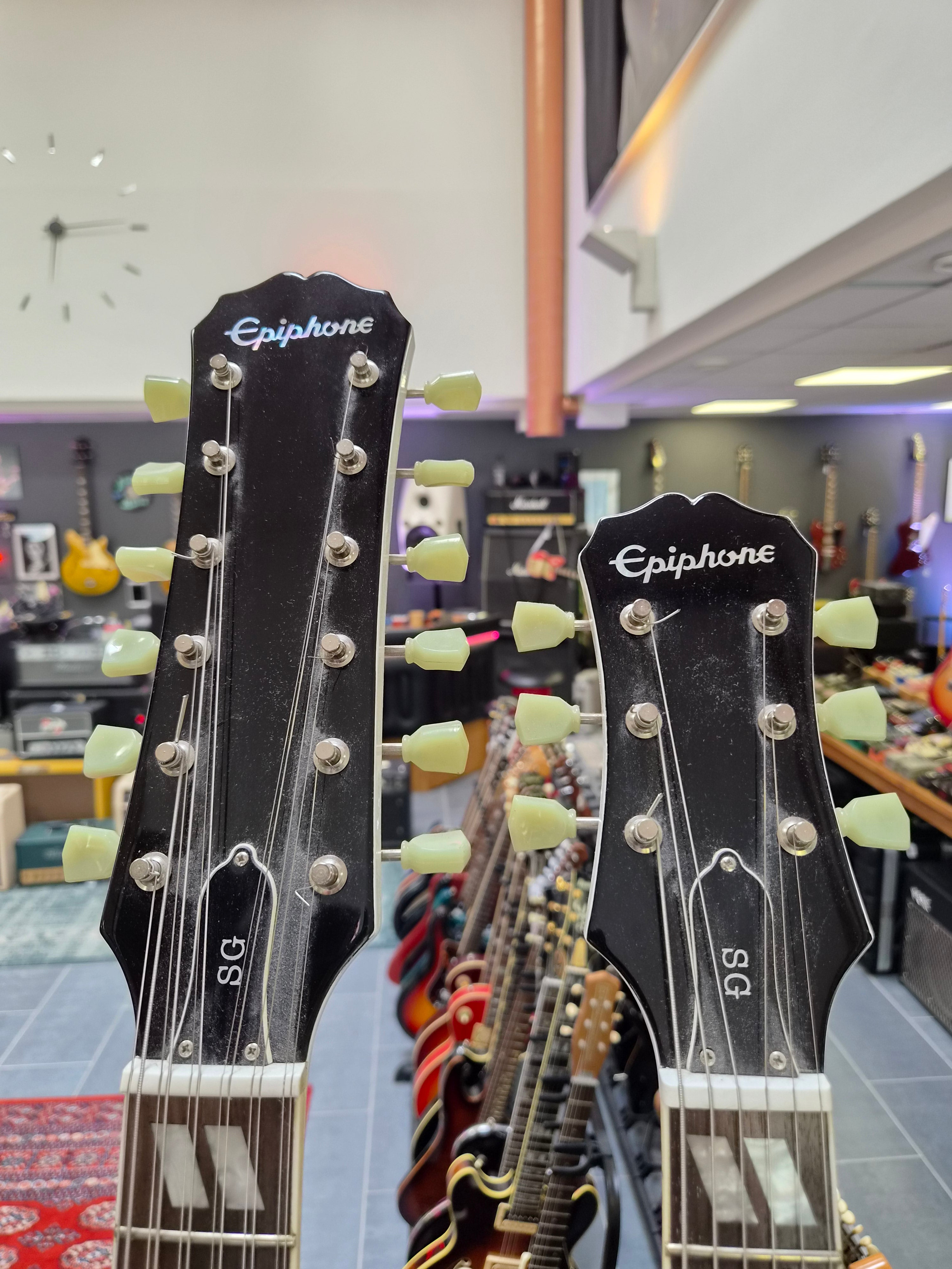 Epiphone G-1275 Custom Doubleneck in Alpine White
