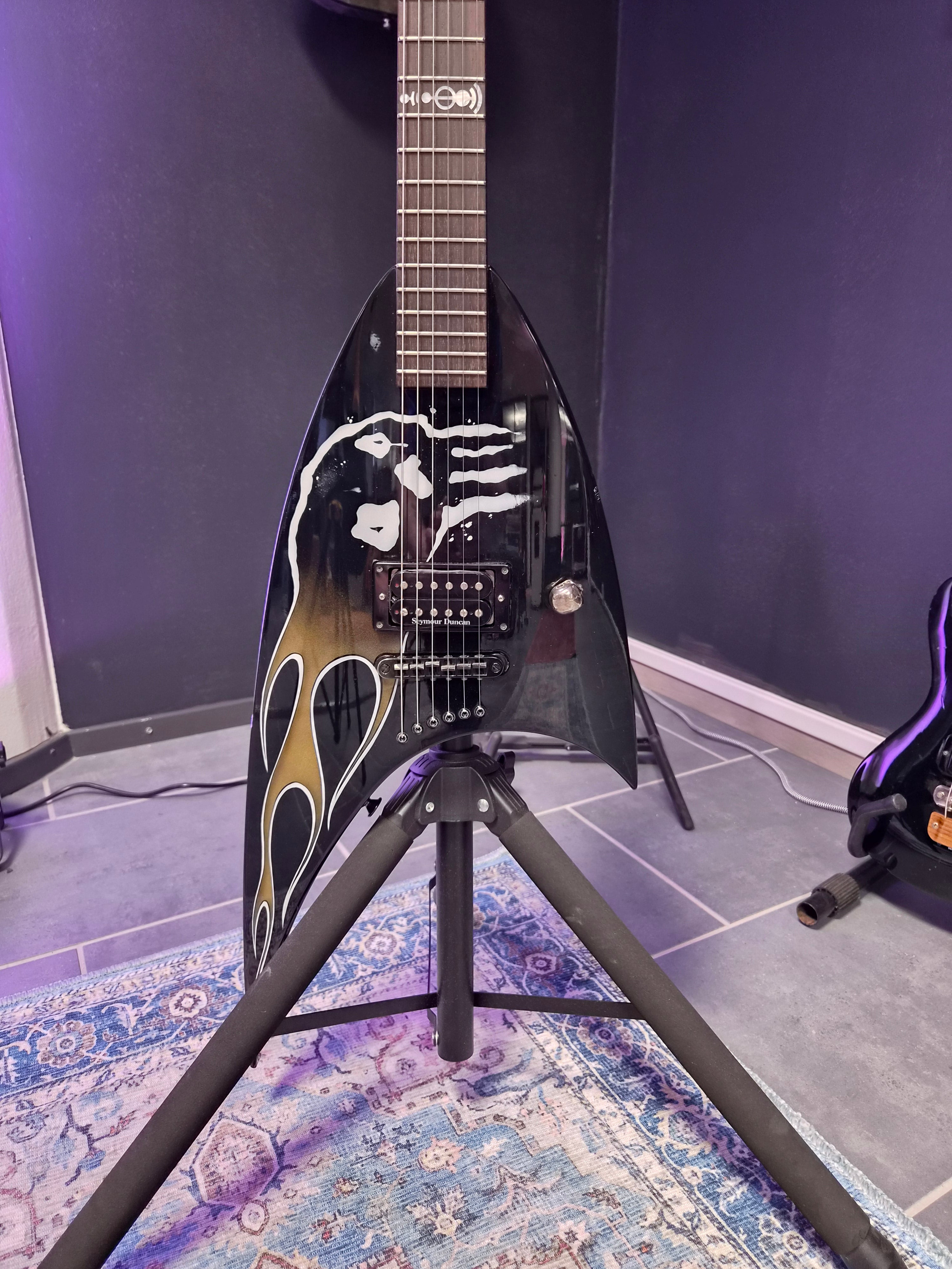 Jackson Roswell Rhoads Pro Black 1990s Handpainted Skull