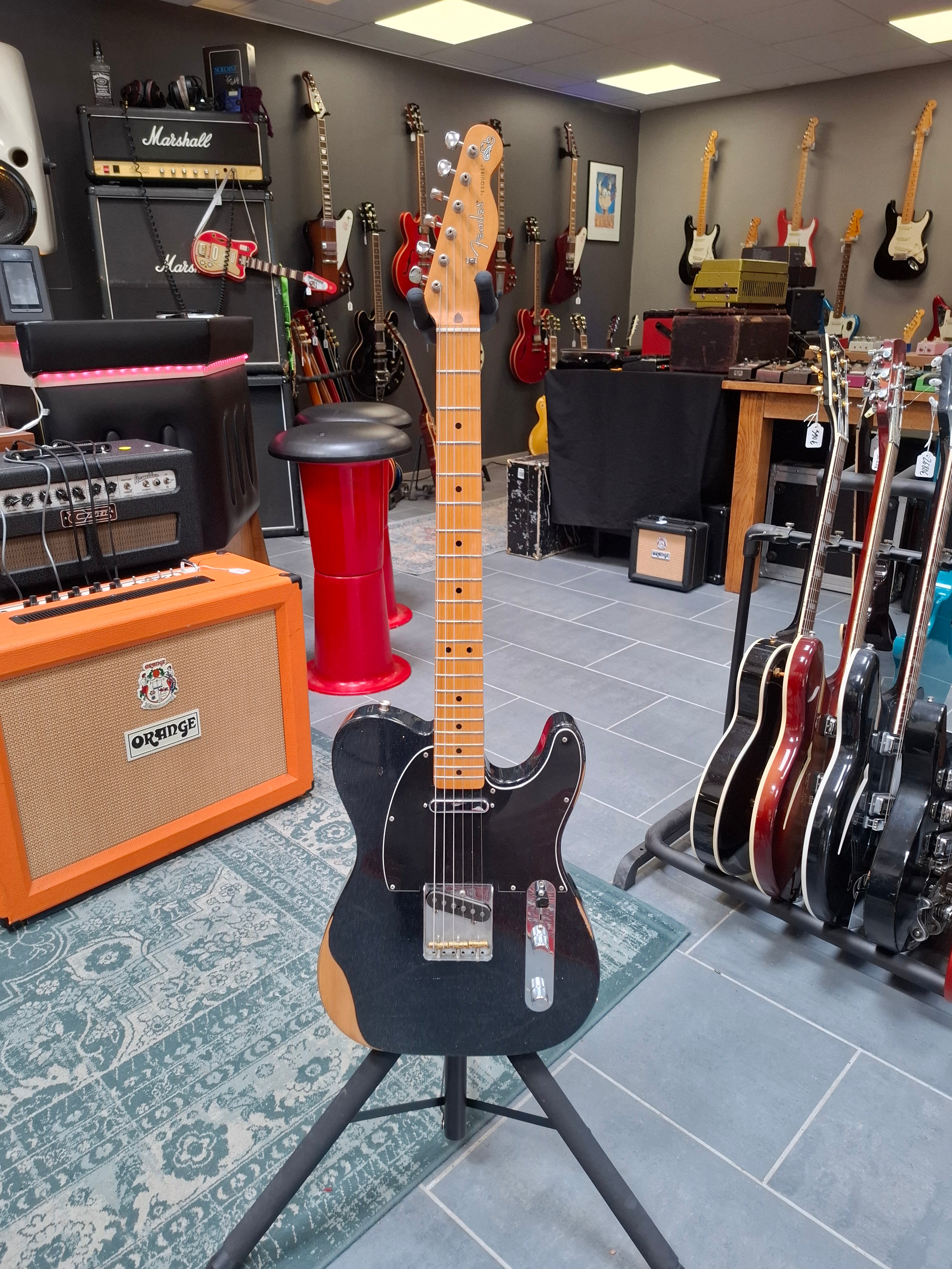 Fender Brad Paisley Esquire Roadworn Black Sparkle Modded