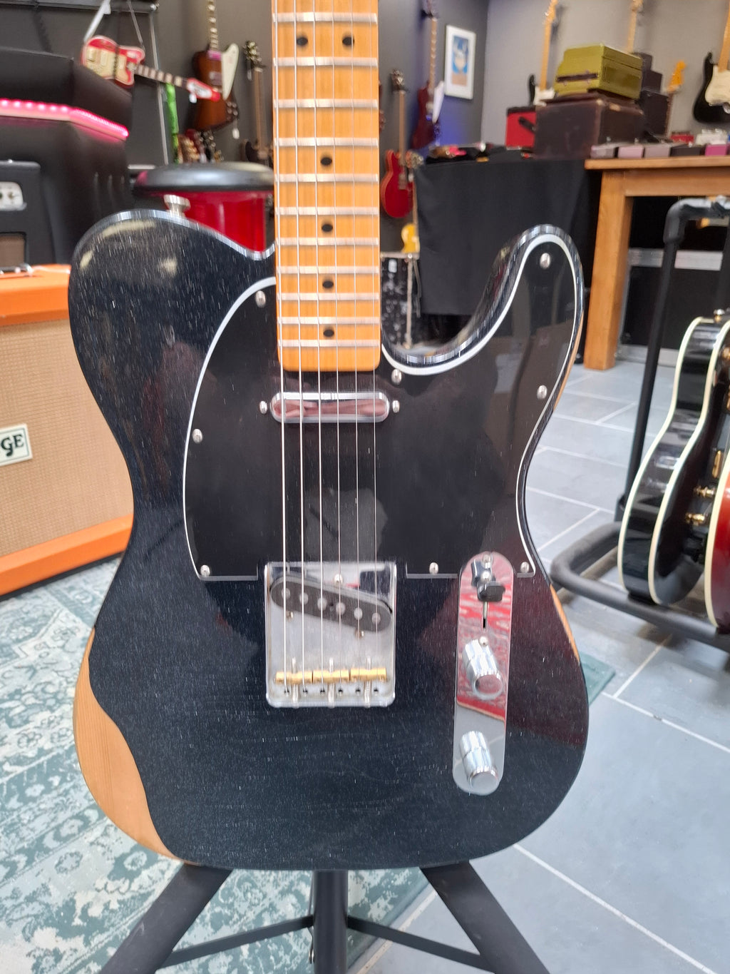 Fender Brad Paisley Esquire Roadworn Black Sparkle Modded