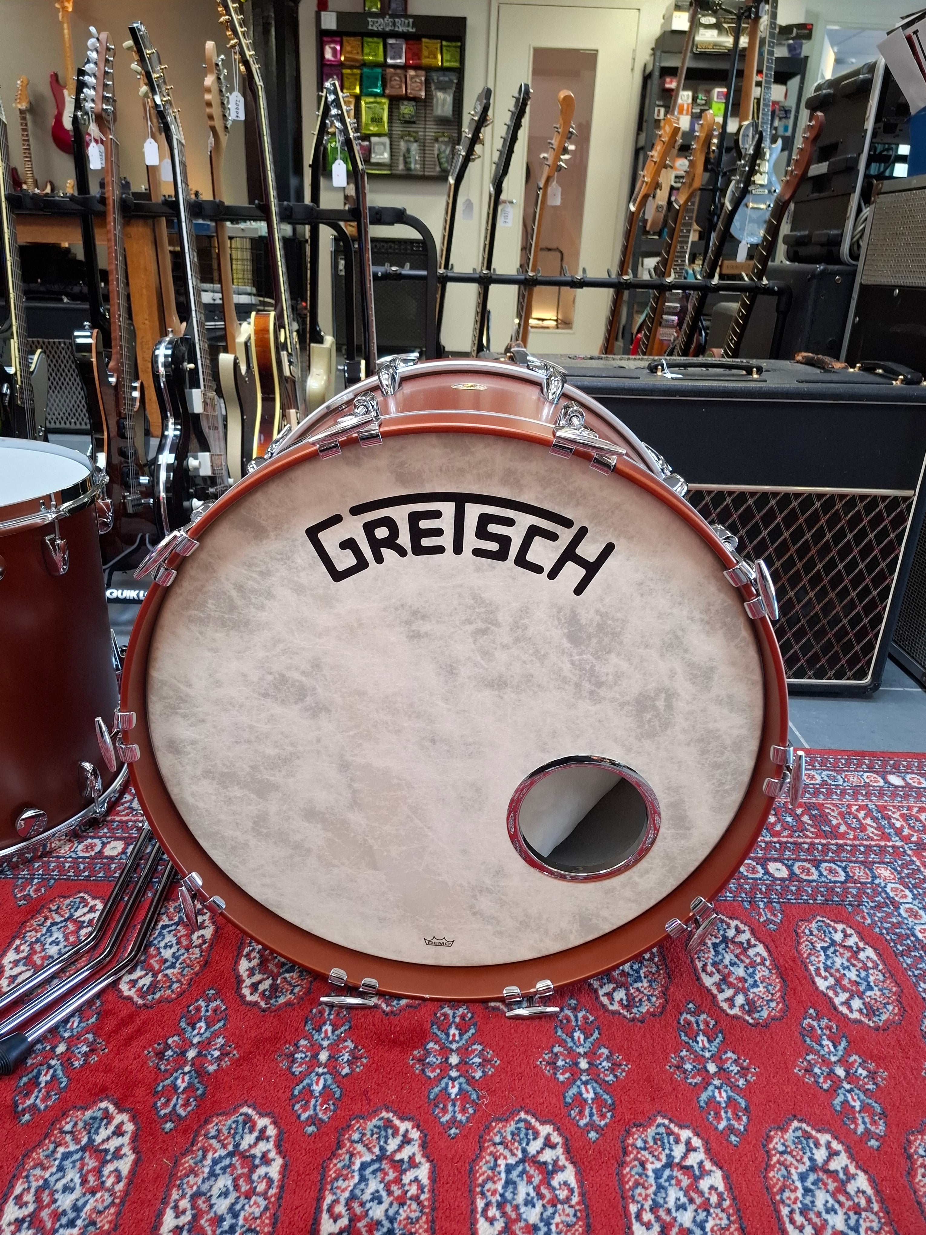 Gretsch USA Broadkaster Satin Copper Mist 22x14", 12x8", 16x16" w/ cases