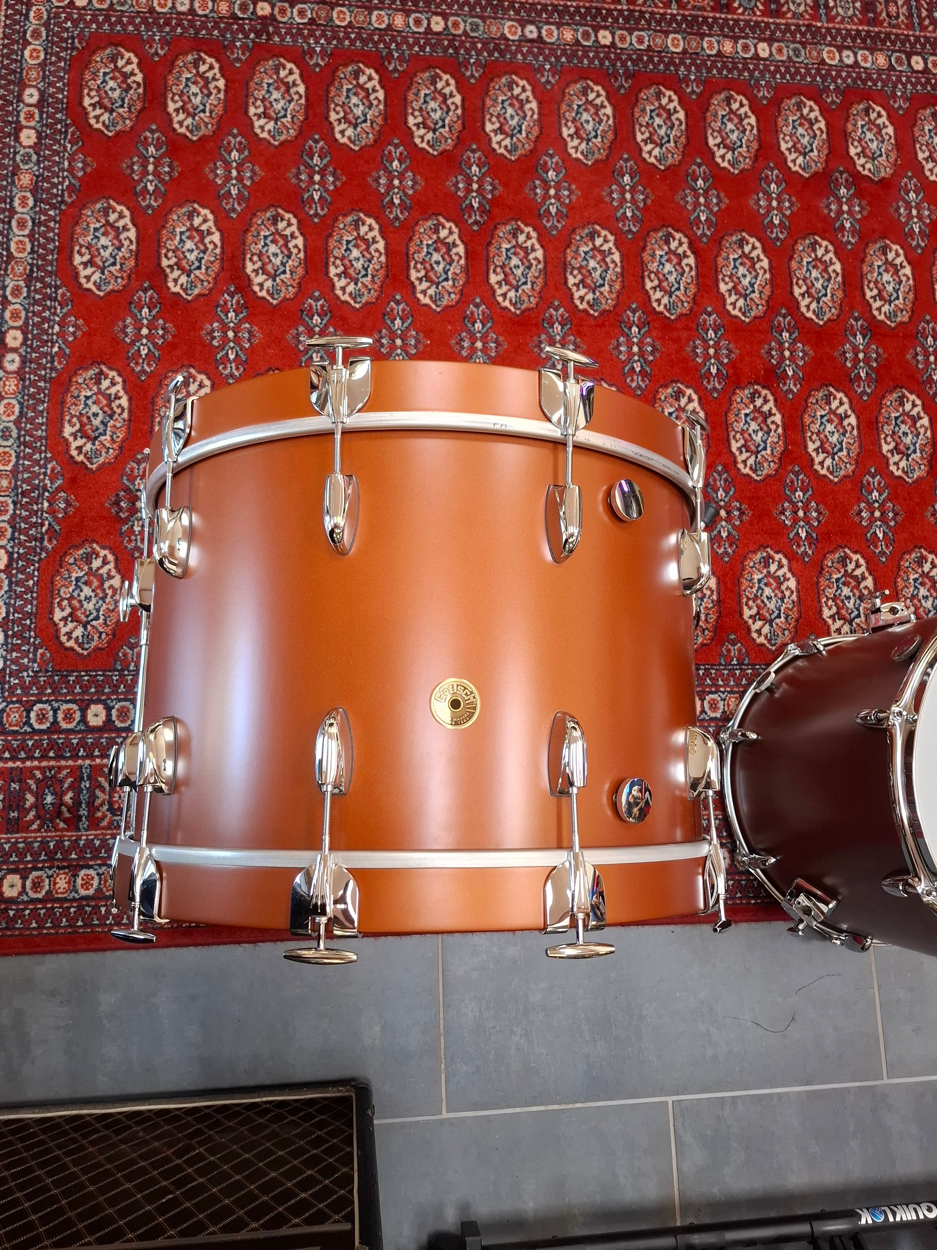 Gretsch USA Broadkaster Satin Copper Mist 22x14", 12x8", 16x16" w/ cases