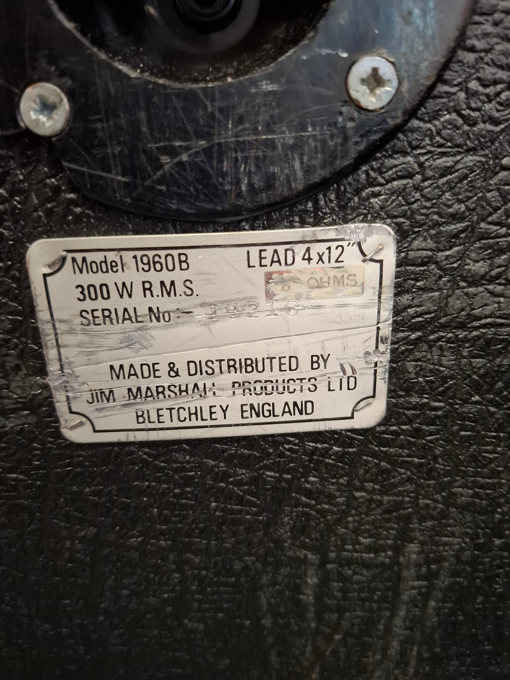Marshall JCM800 1960B Lead Series 4x12" Cabinet 8 Ohms 1989