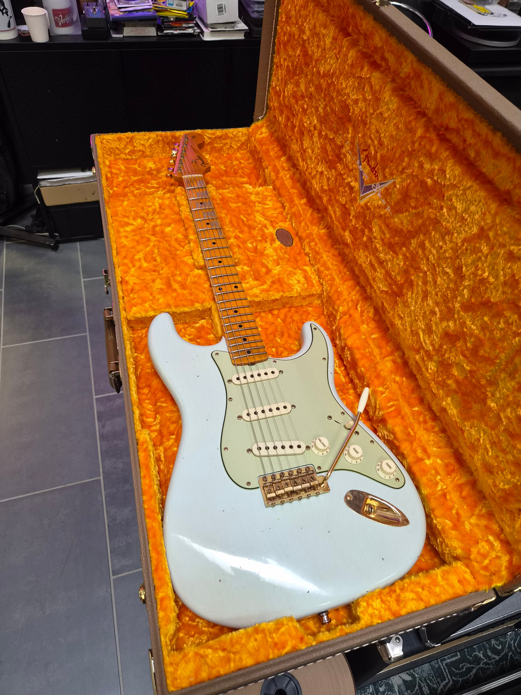 Fender Custom Shop ´62 Stratocaster Bone Tone Journeyman Relic Sonic Blue 2021