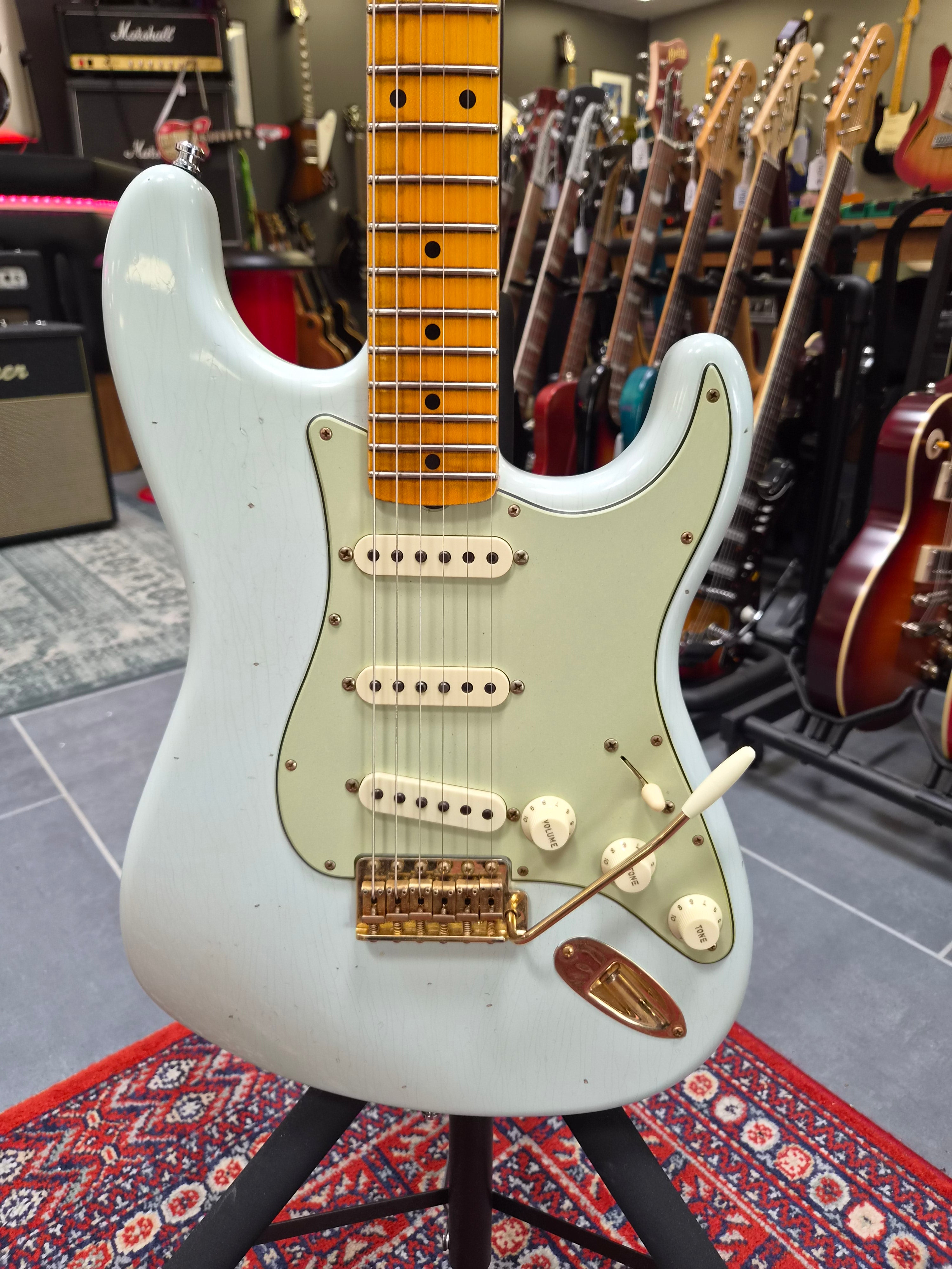 Fender Custom Shop ´62 Stratocaster Bone Tone Journeyman Relic Sonic Blue 2021
