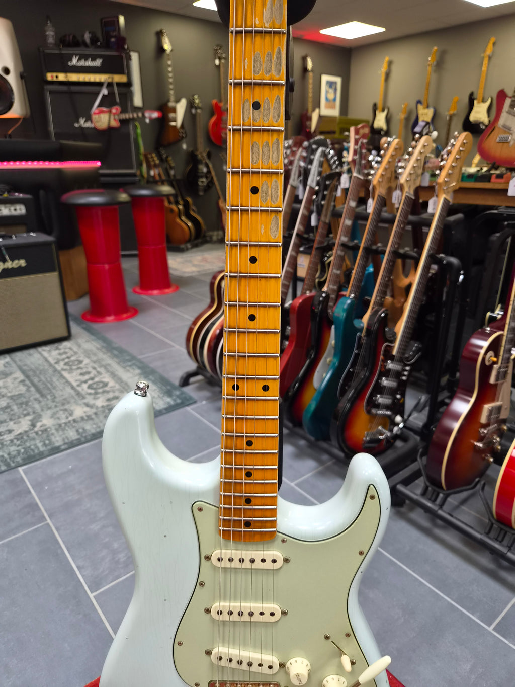 Fender Custom Shop ´62 Stratocaster Bone Tone Journeyman Relic Sonic Blue 2021