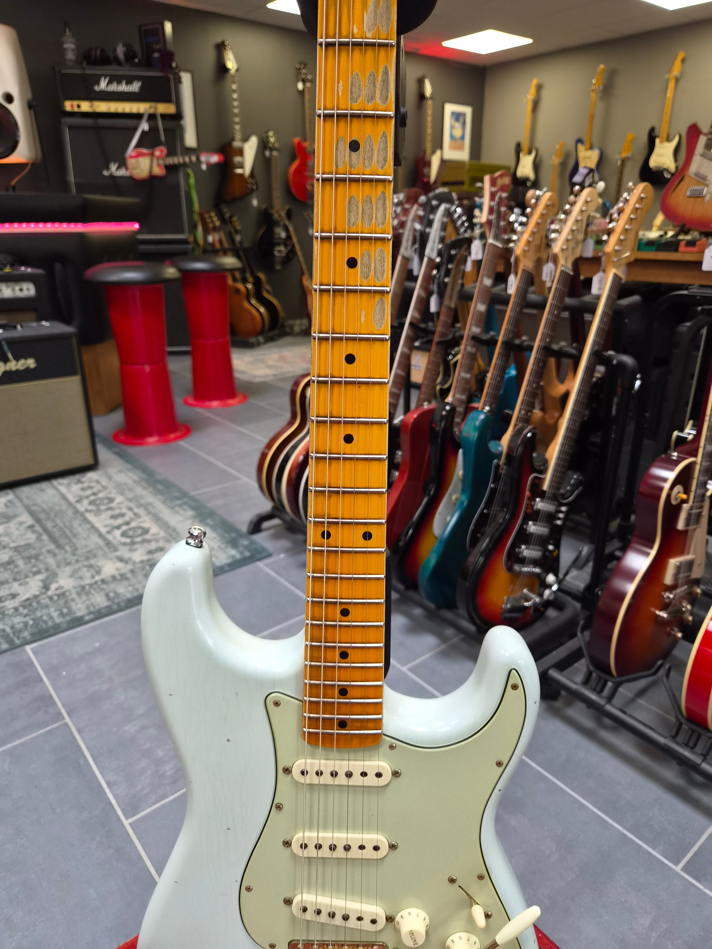 Fender Custom Shop ´62 Stratocaster Bone Tone Journeyman Relic Sonic Blue 2021