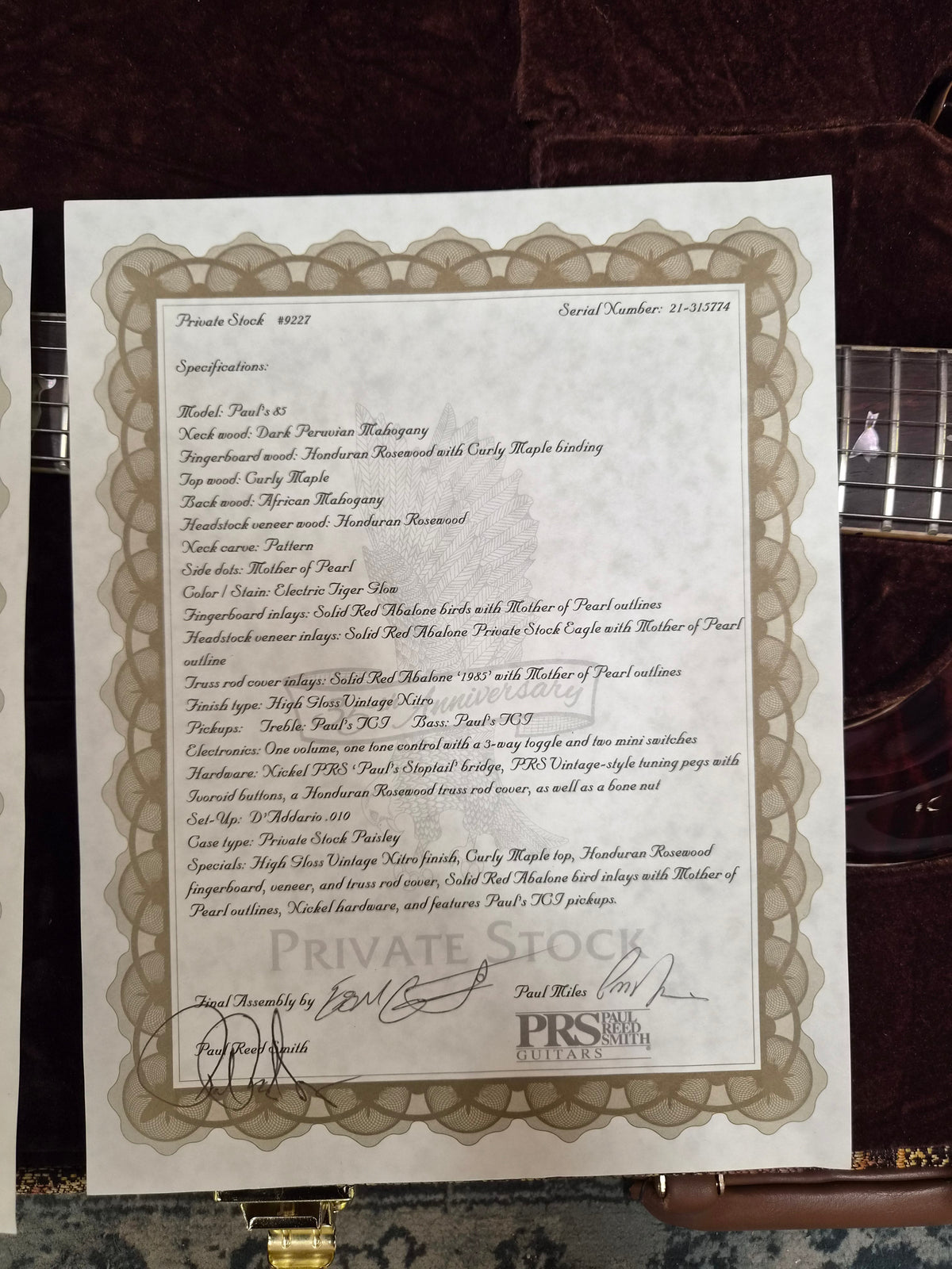 PRS Paul's 85 Private Stock Limited Edition 2021