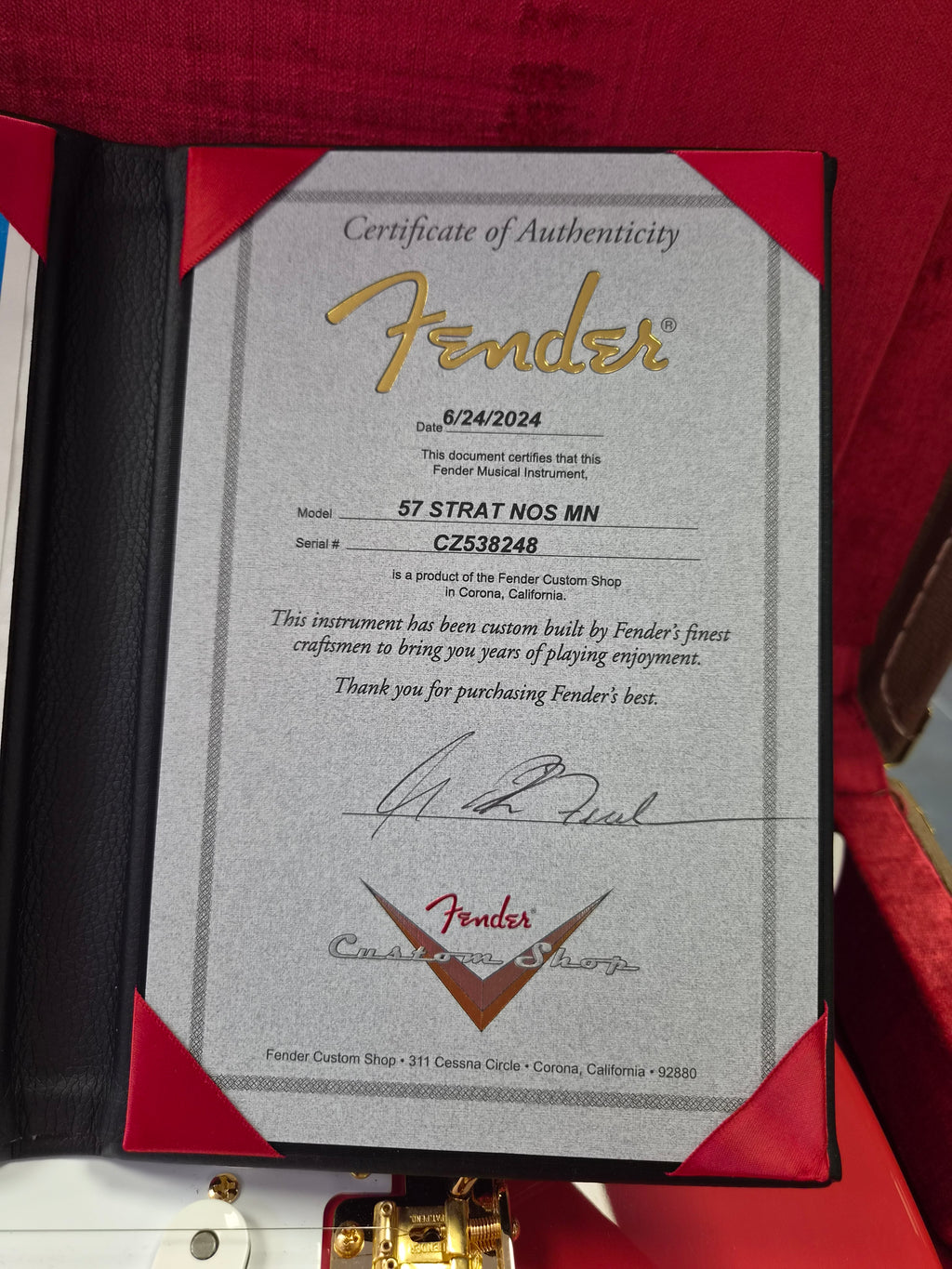 Fender Custom Shop 57 Stratocaster Fiesta Red NOS 2025 Greg Fessler Masterbuilt
