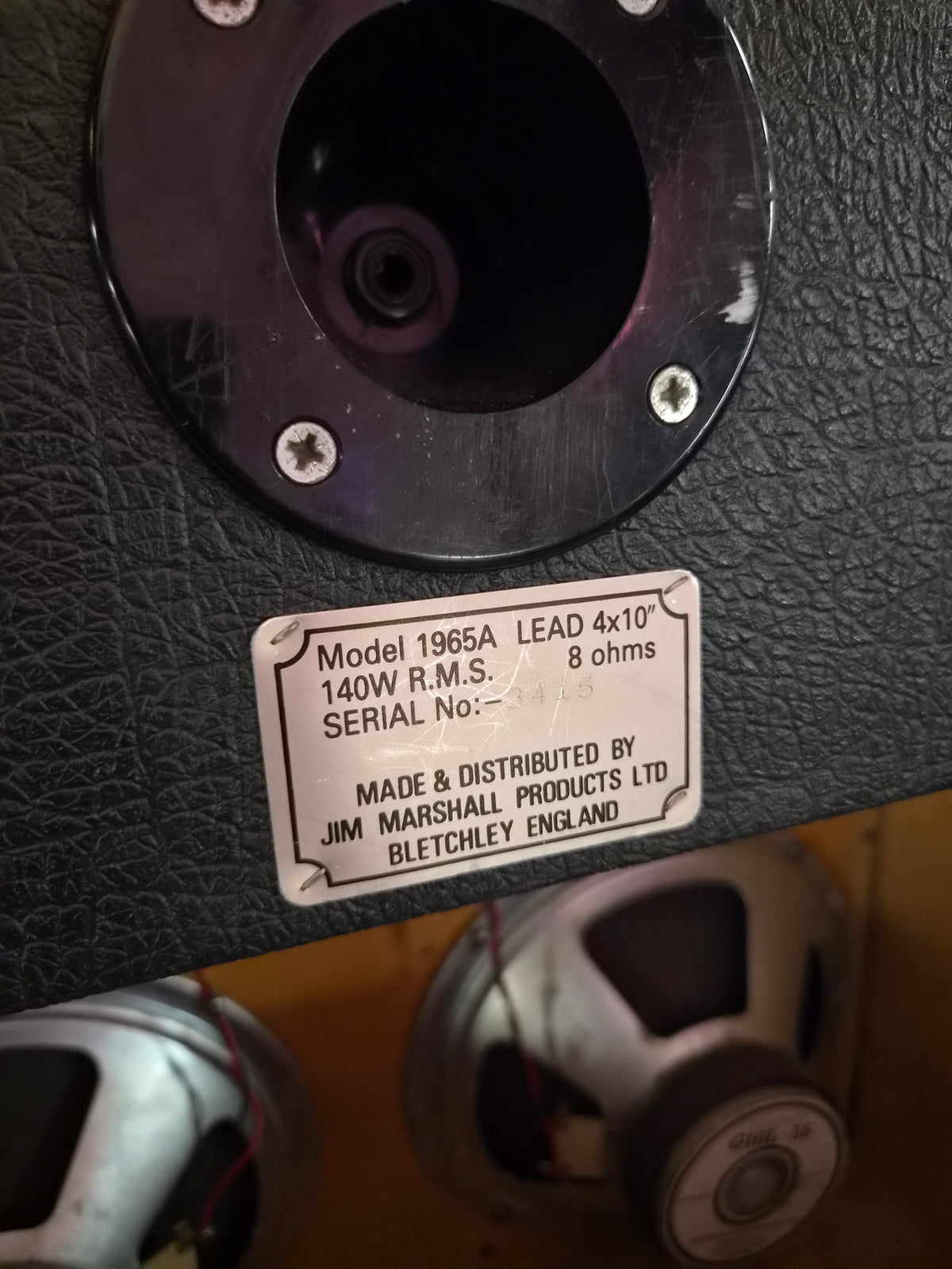 Marshall 1965A 4x10" Cabinet 1980s