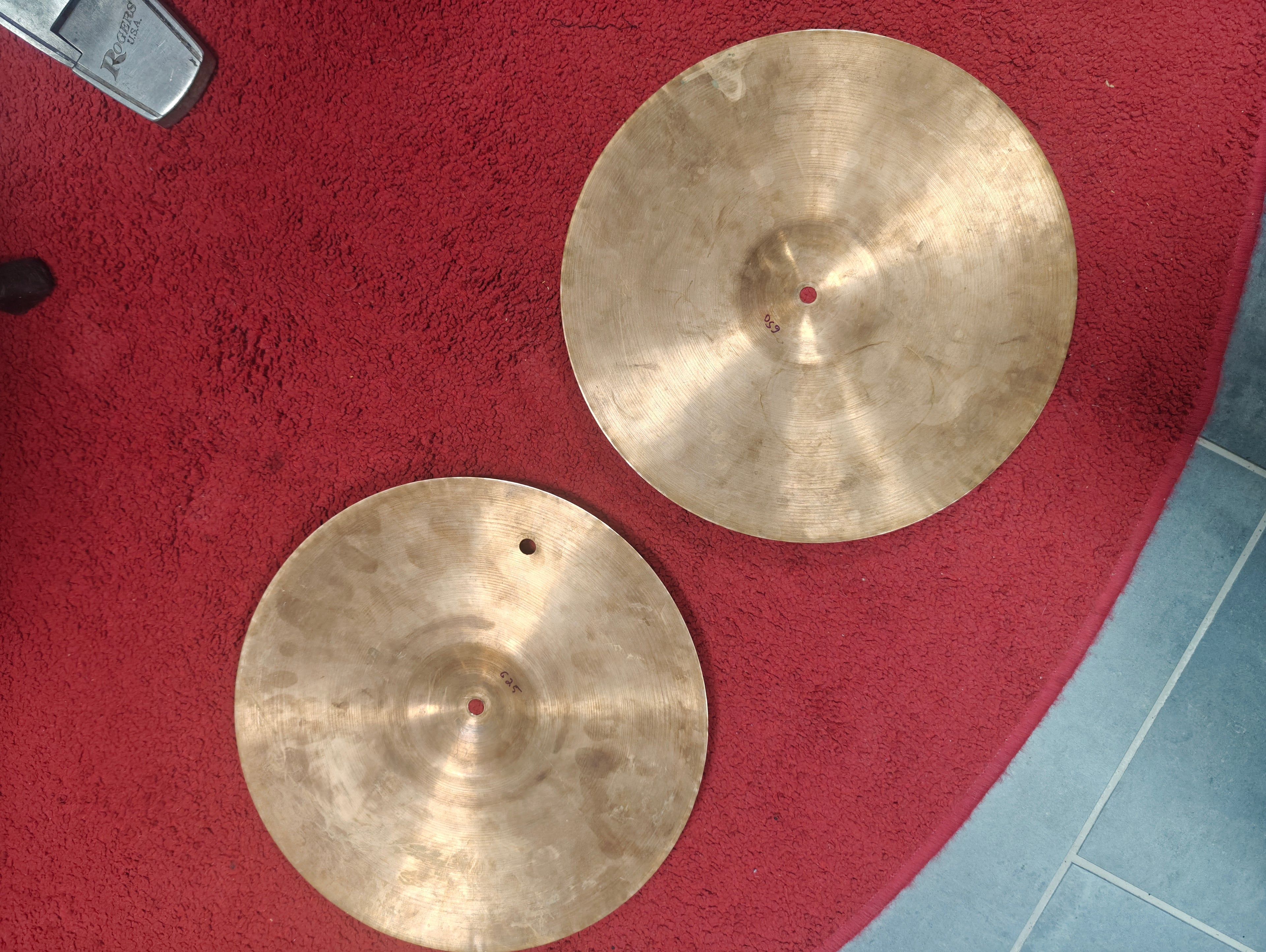 Ufip Red Sound 14" Hi-hats 1970s 625/650 gr Made in Italy