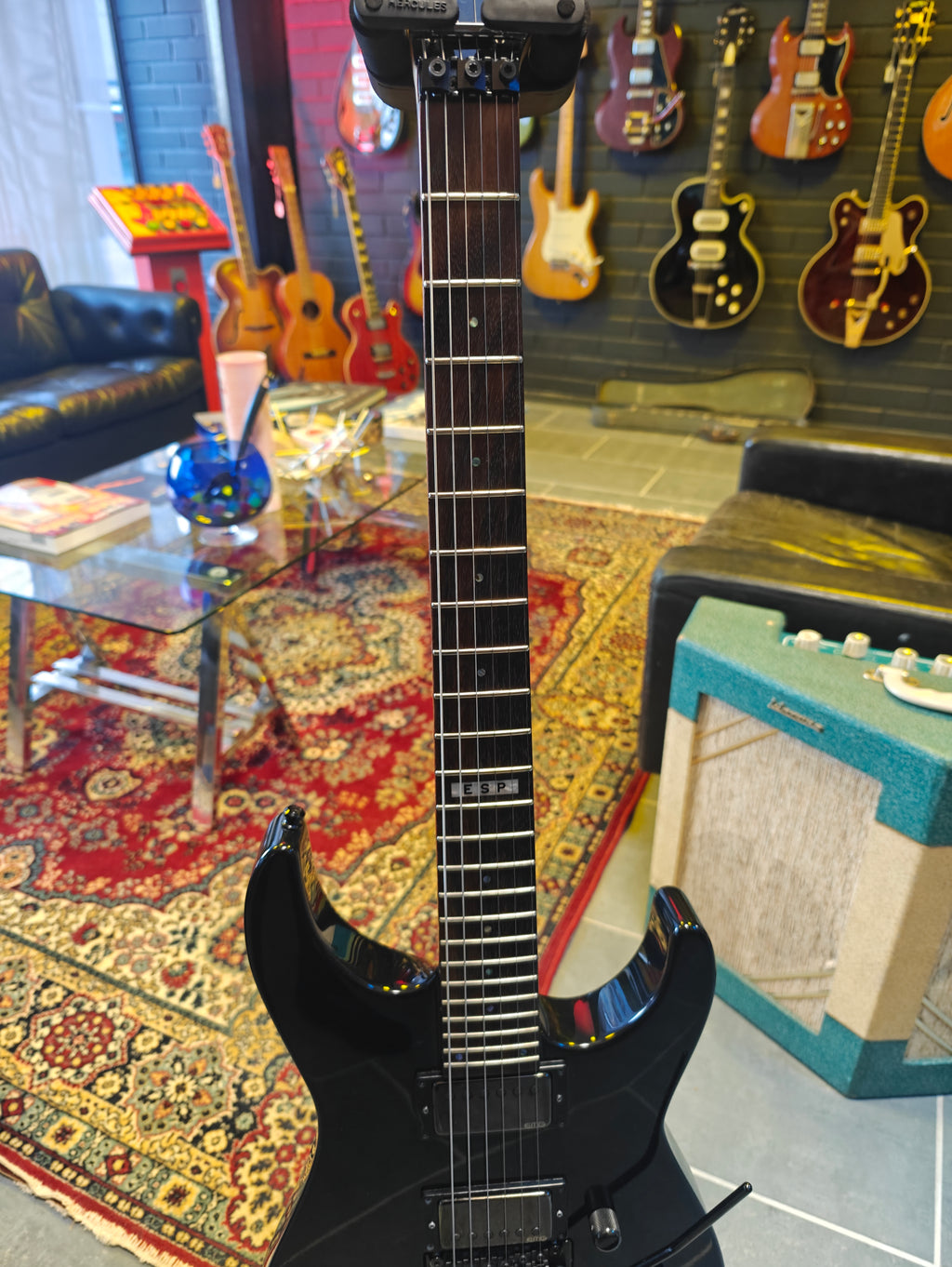 ESP E-II M-II Neck Thru BLK Floyd Rose