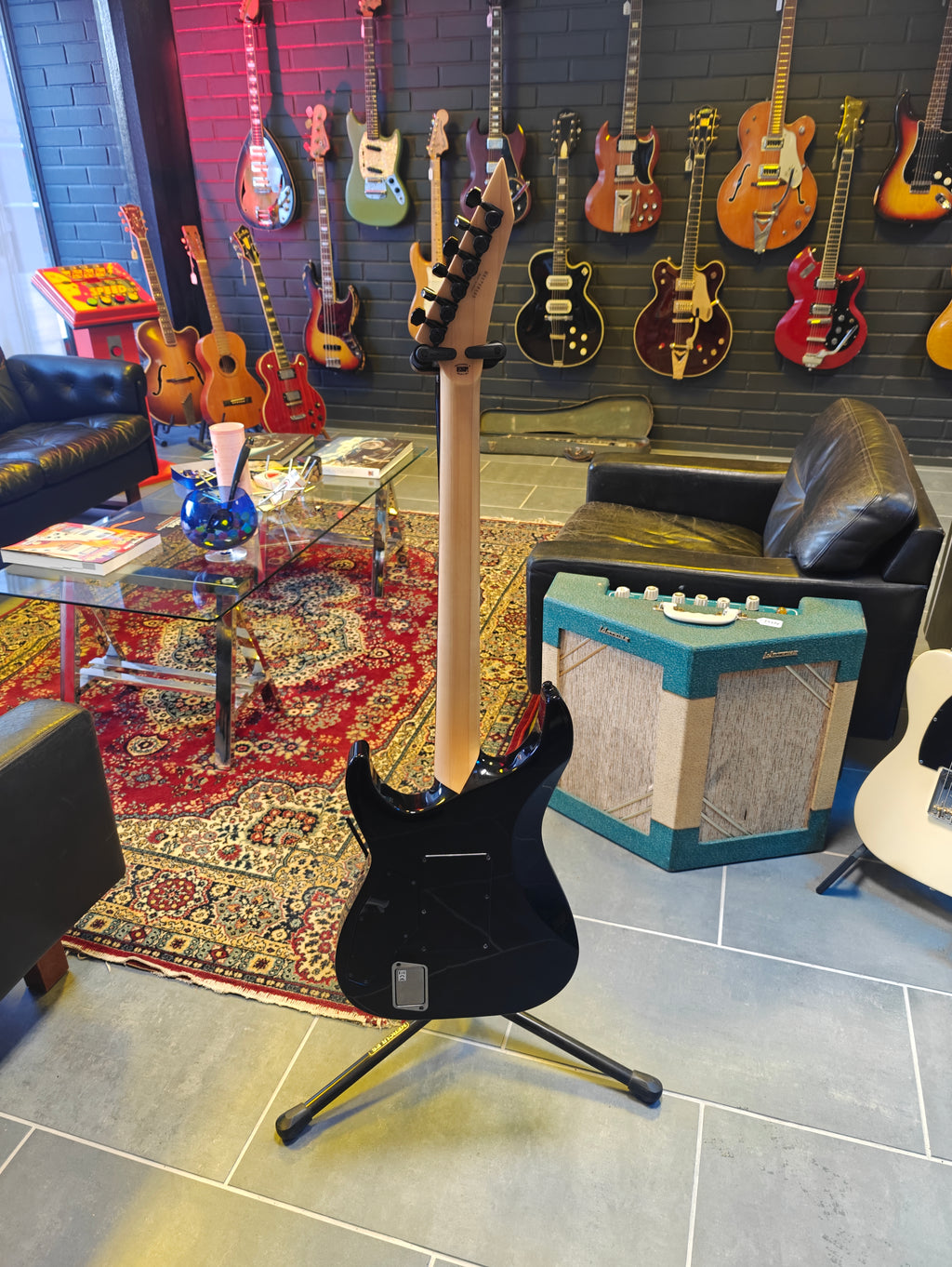 ESP E-II M-II Neck Thru BLK Floyd Rose