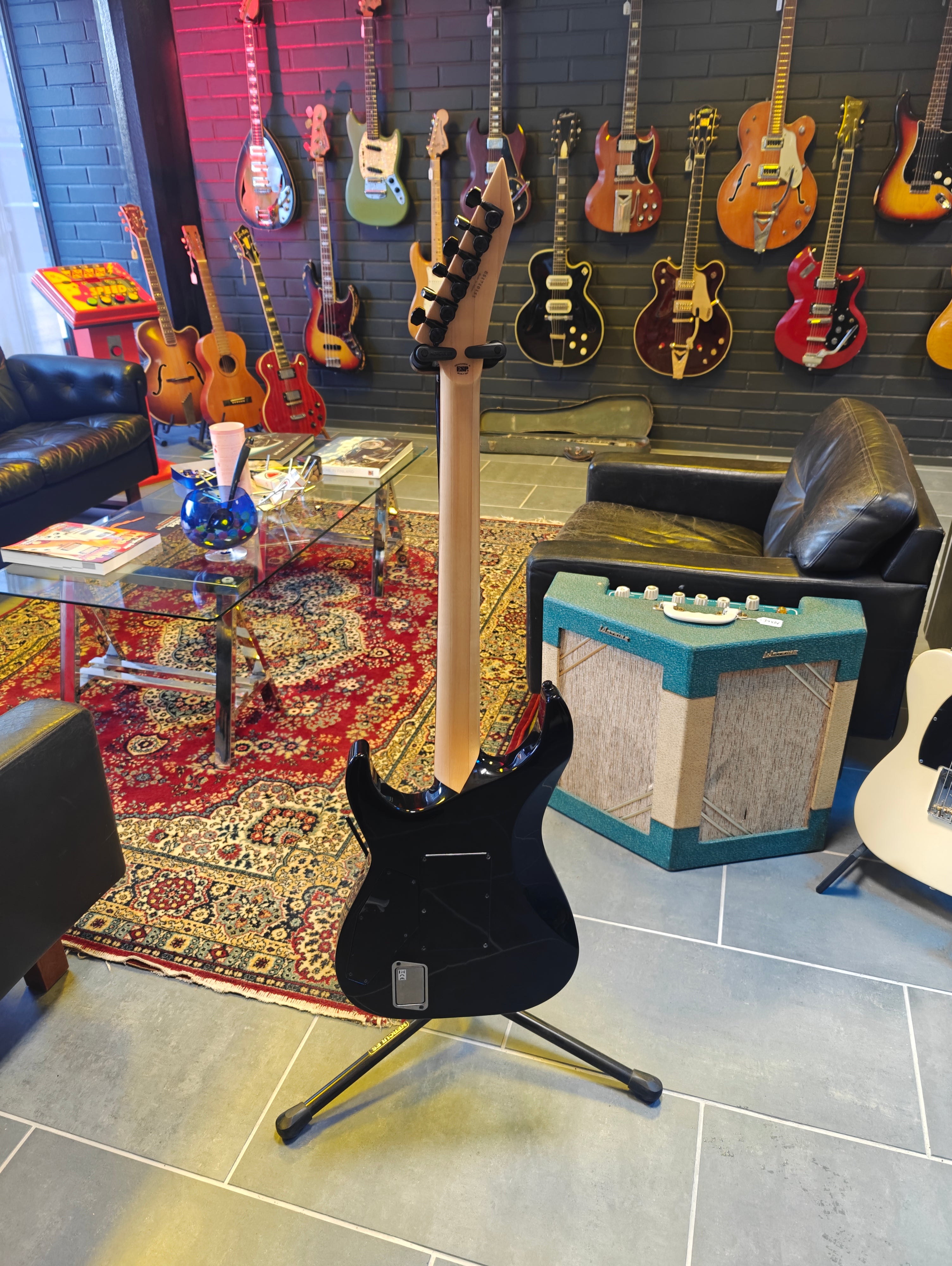 ESP E-II M-II Neck Thru BLK Floyd Rose