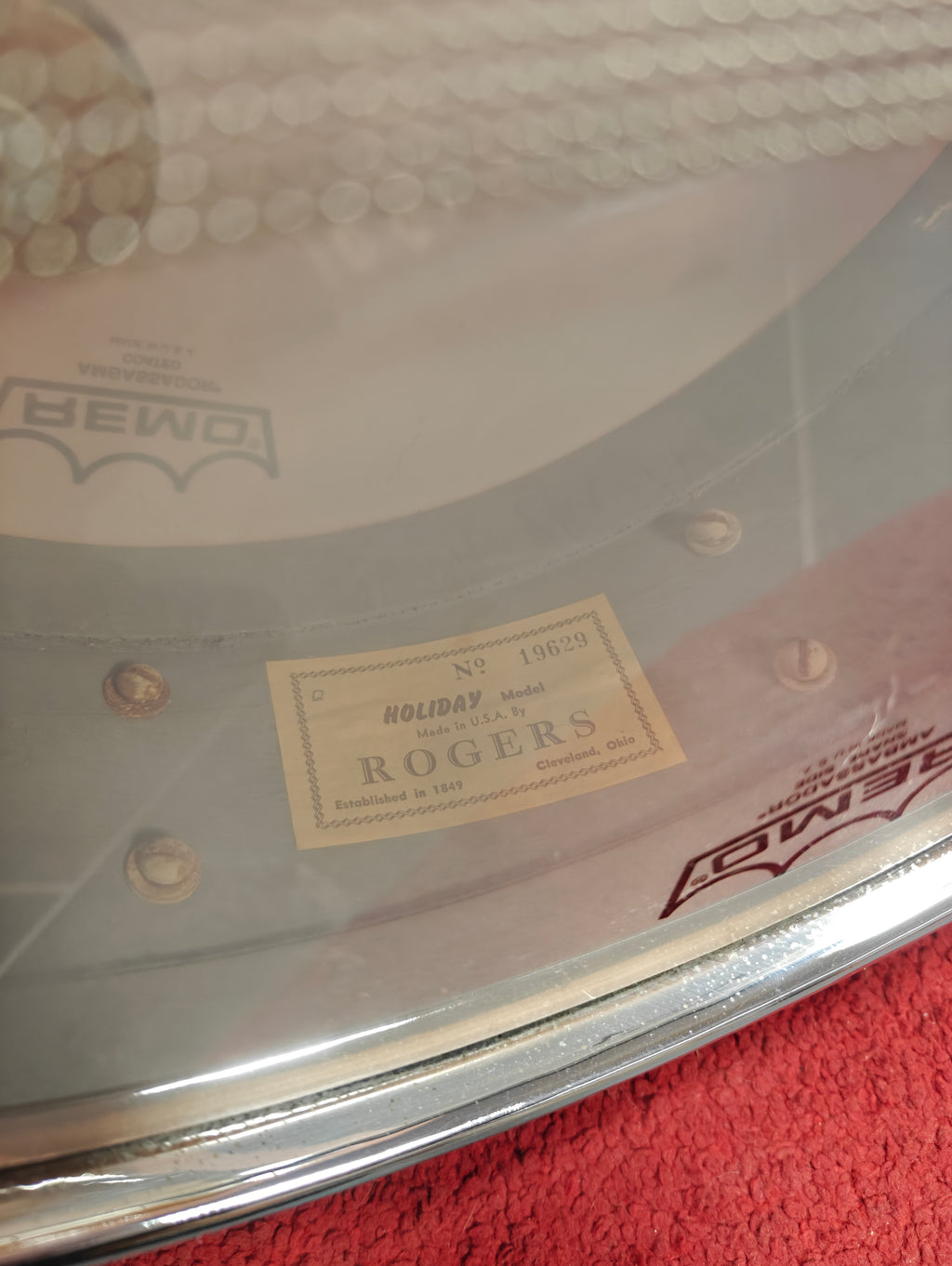 Rogers Holiday 14x5 Silver Sparkle Pearl Snare 1960s 8 Lugs