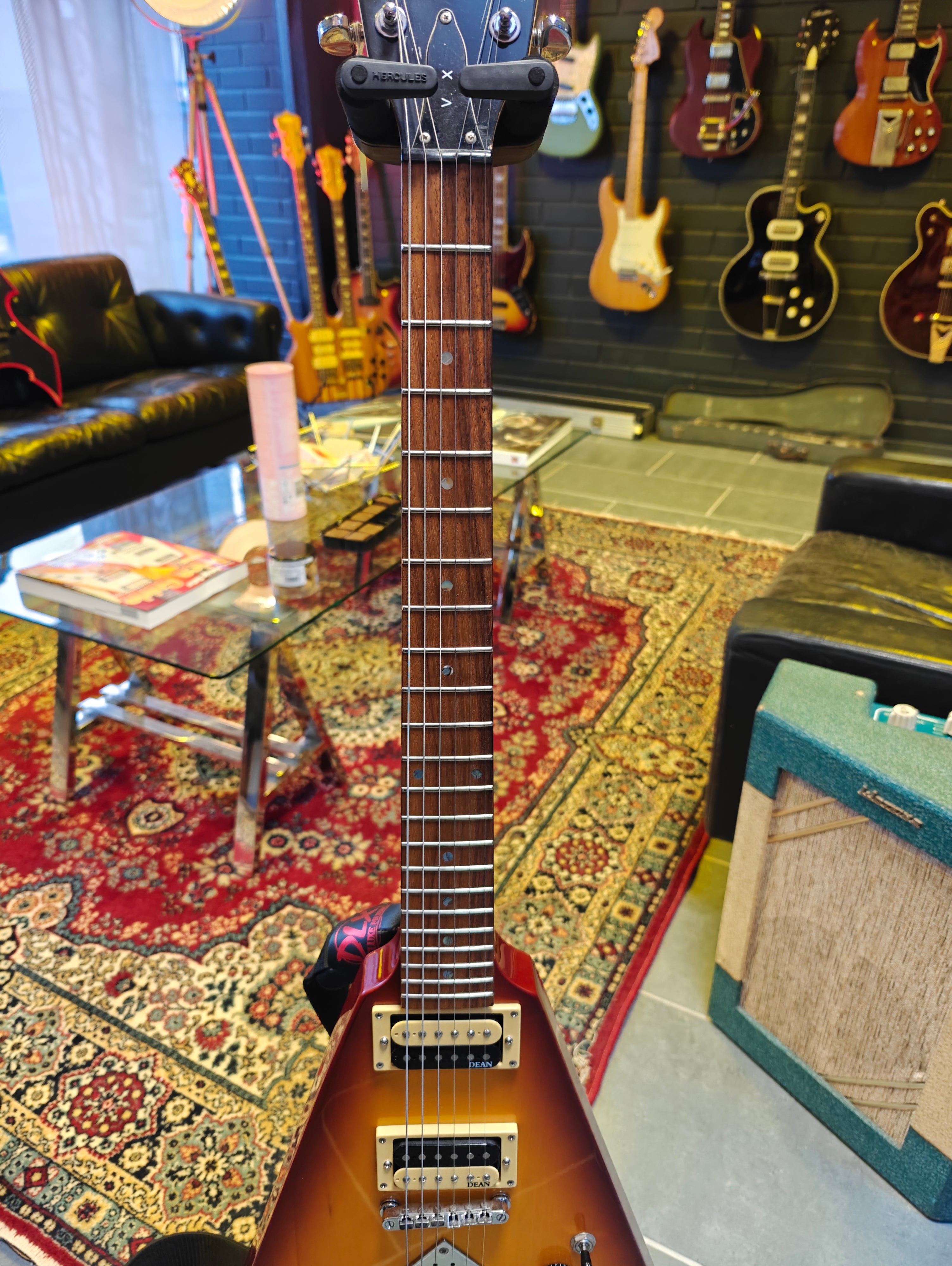 Dean V Cherry Sunburst Michael Angelo Batio (Manowar) Signed