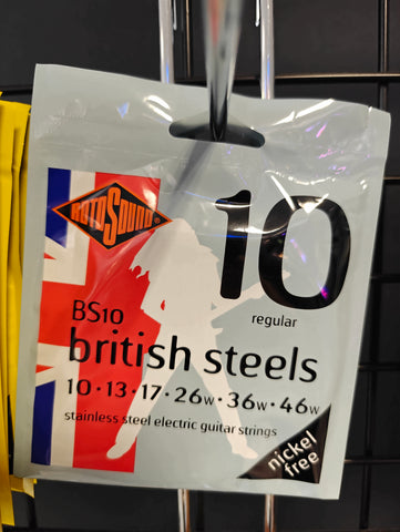 Rotosound BS10 British Steels Electric Guitar Strings 010-046 Nickel Free