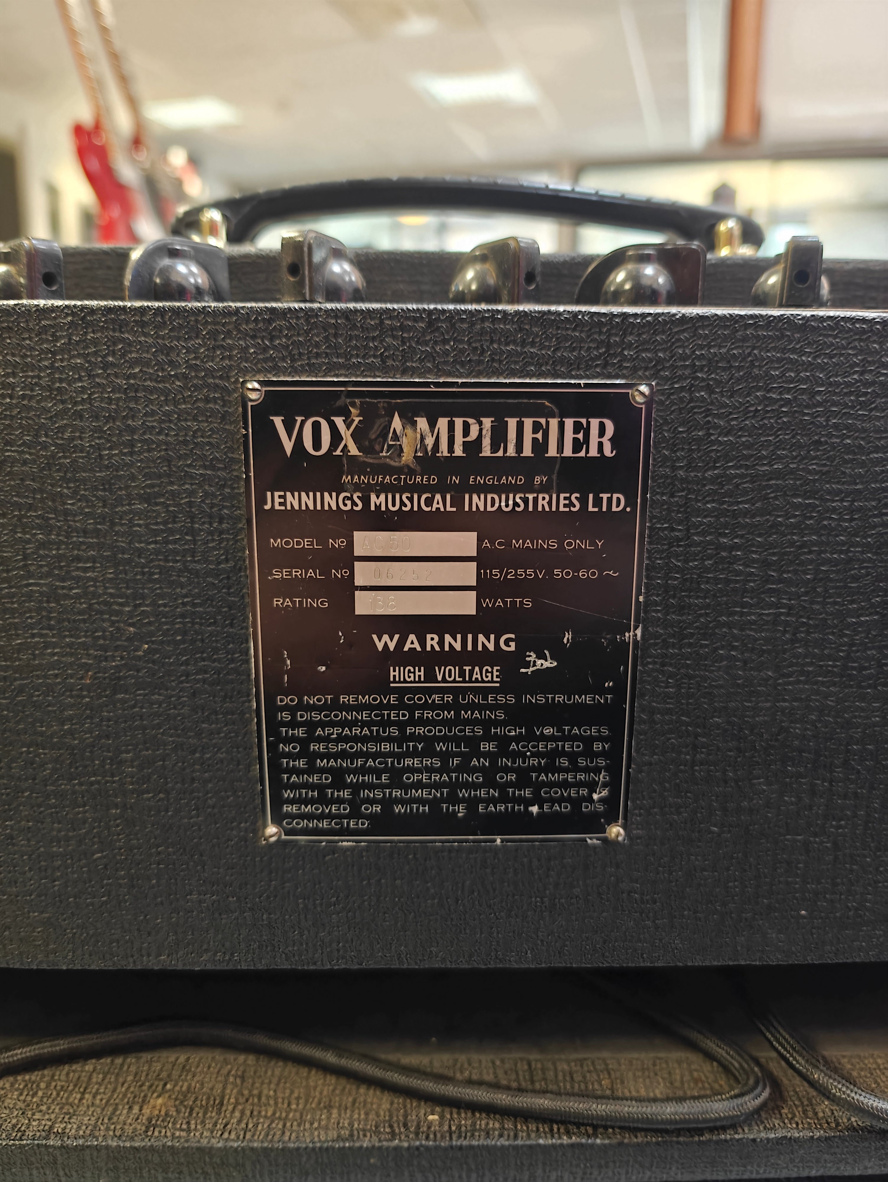 Vox AC50 Head 1690s Ex-Tuomari Nurmio w/Vox V212BNX Blue Alnico