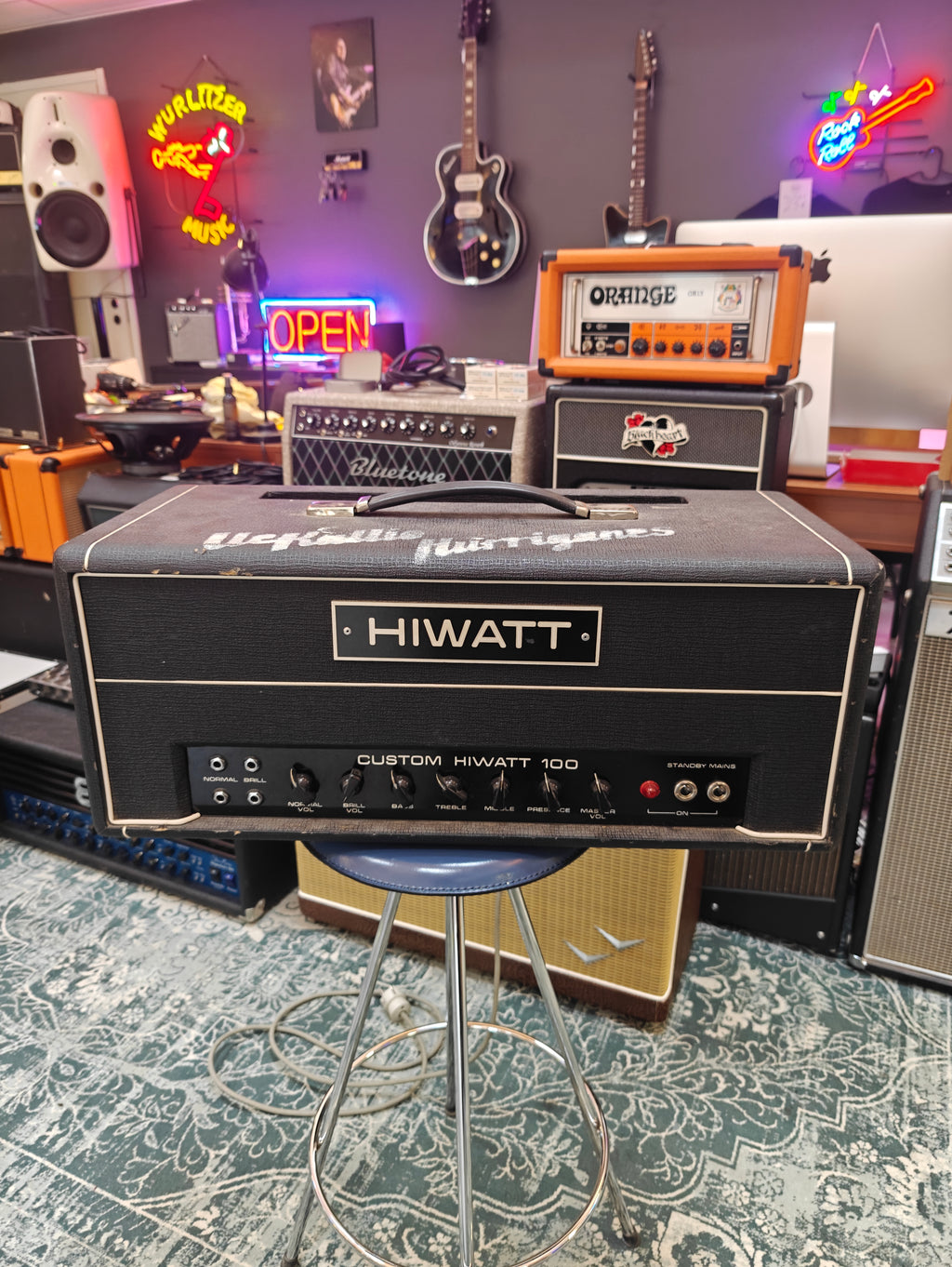 Hiwatt DR103 w/Marshall 4x12" 1960 B Cabinet 1970s ex-Ile Kallio of Hurriganes