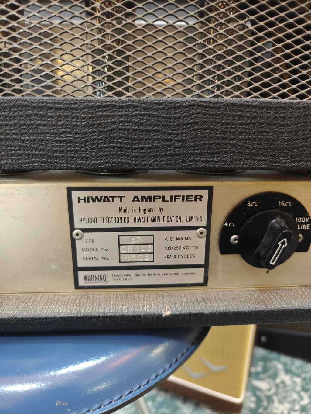 Hiwatt DR103 w/Marshall 4x12" 1960 B Cabinet 1970s ex-Ile Kallio of Hurriganes