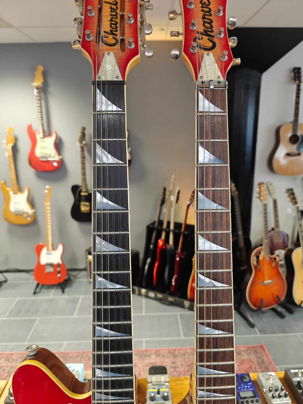 Charvel Surfcaster Double Neck 6/12 Cherry Sunburst 1990s