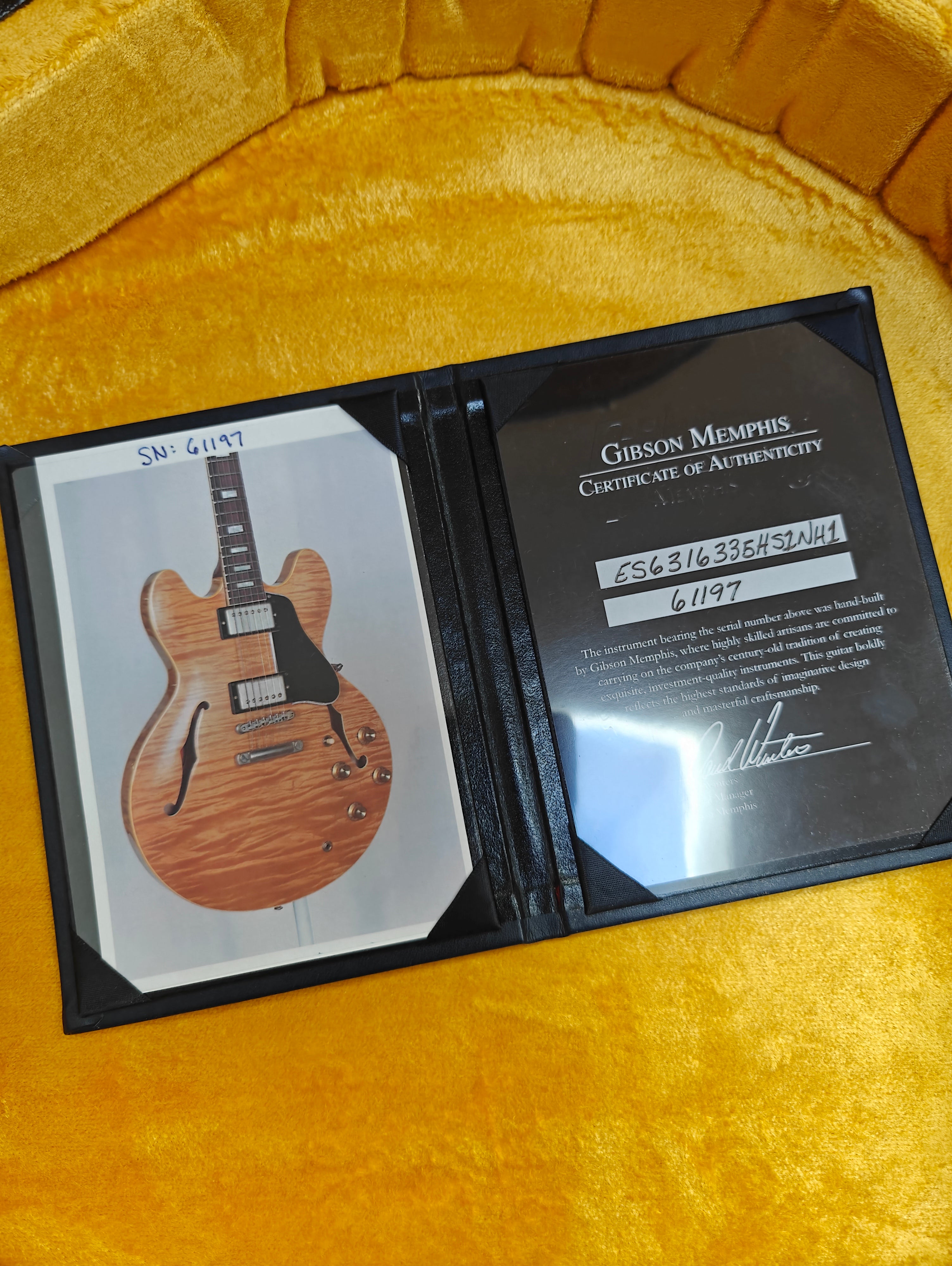 Gibson Memphis 63 Block ES-335 Hand Selected Top and Back Vintage Natural 2016
