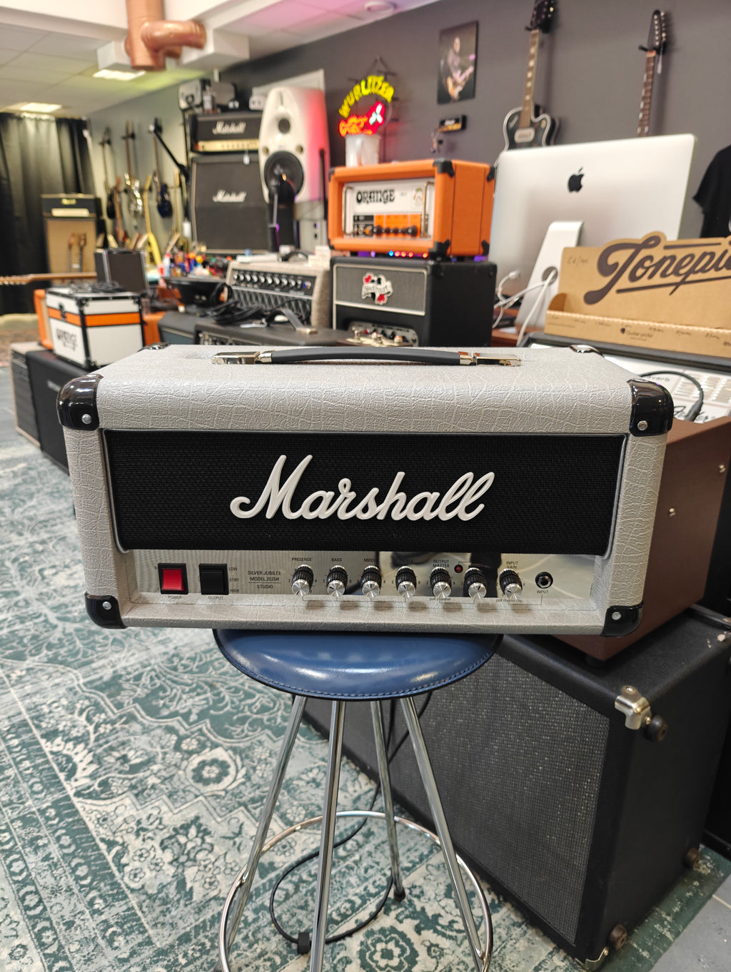Marshall 2525H Mini Silver Jubilee 20/5-watt Tube Head w/ Flight Case