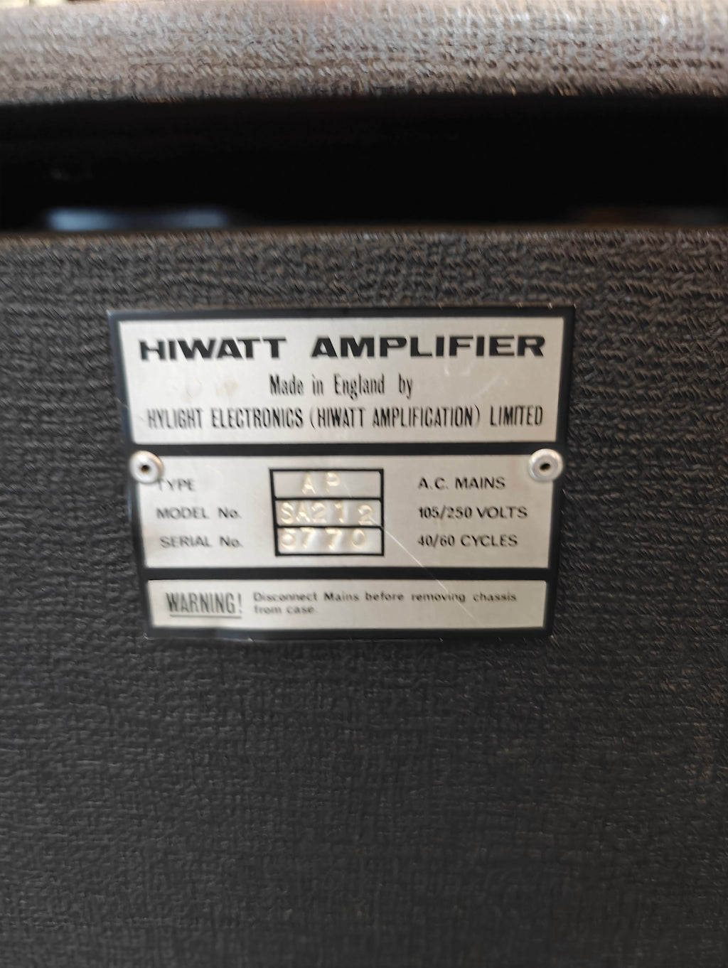 Hiwatt SA212 1974