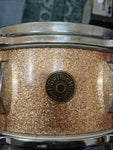 Gretsch Model 4157, 5 x 14 Champagne Sparkle Pearl Wood Snare Drum 1960s
